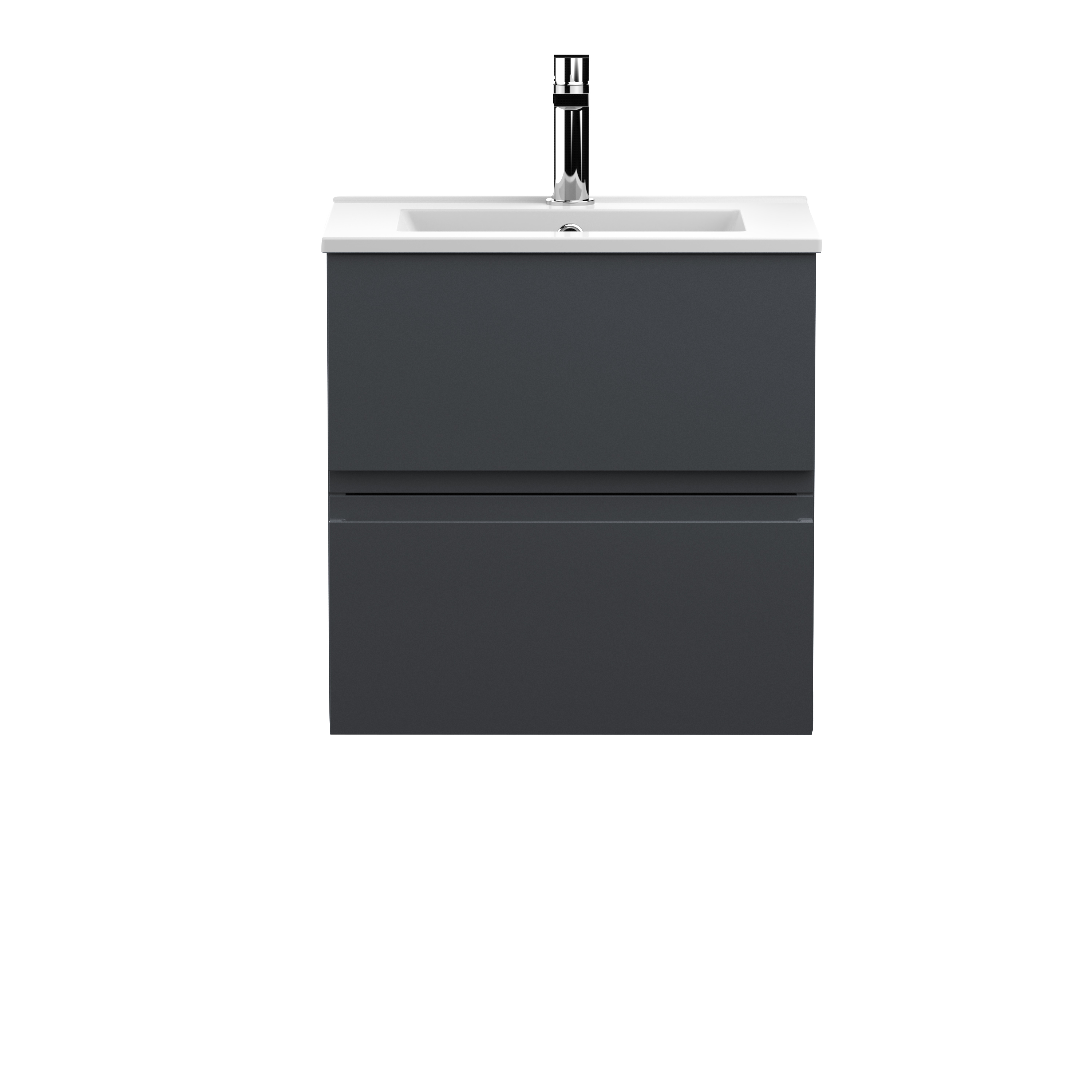 Hudson Reed Urban Soft Black 500mm Wall Hung 2 Drawer Vanity Unit and Basin URB1402B