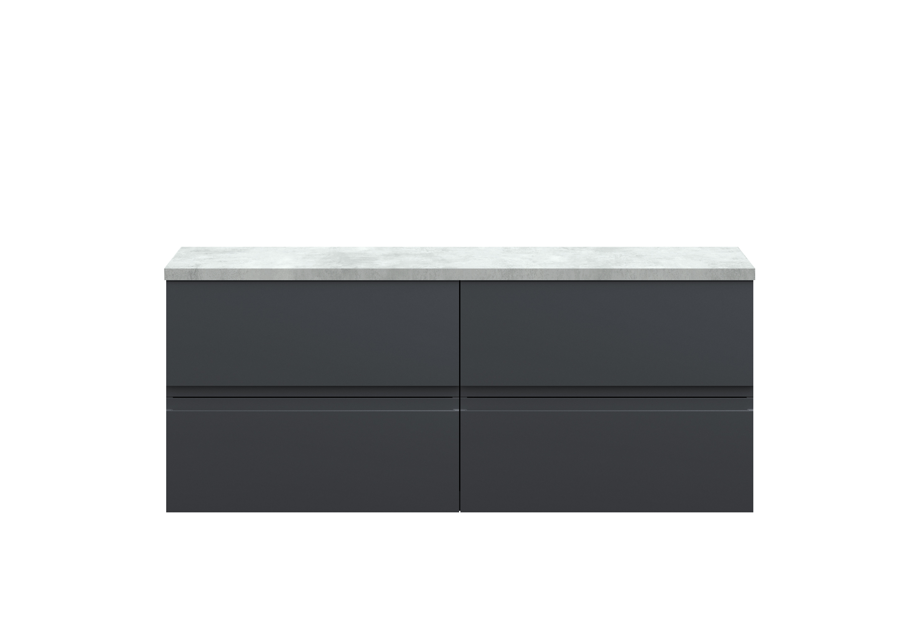 Hudson Reed Urban Soft Black 1200mm Wall Hung 4 Vanity Unit and Laminate Worktop URB1404LBG2