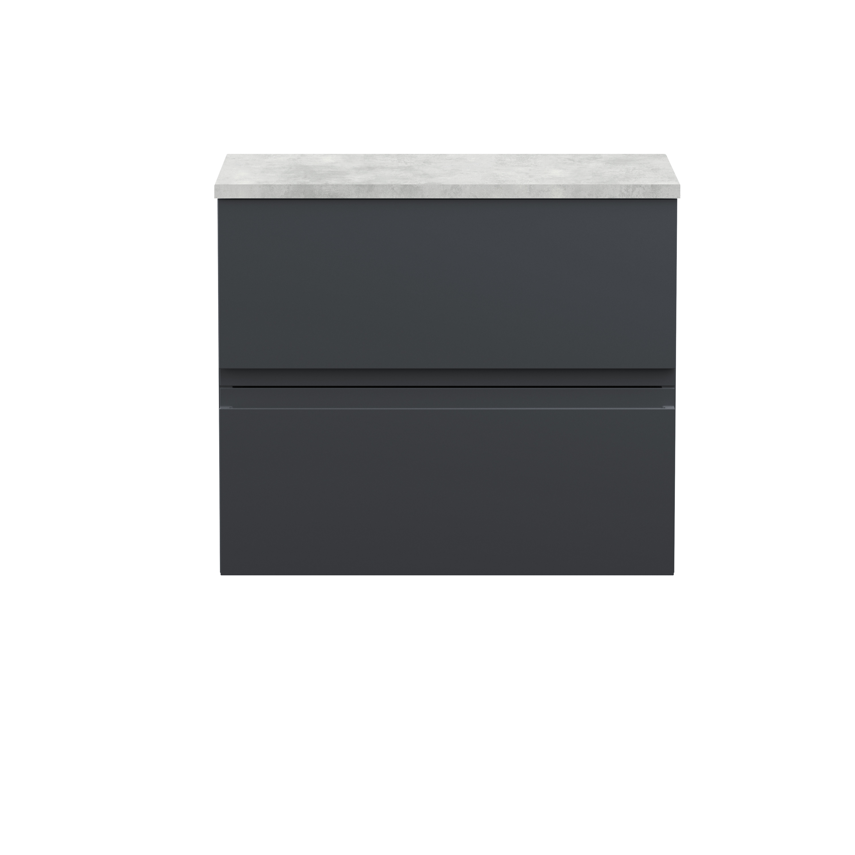 Hudson Reed Urban Soft Black 600mm Wall Hung 2 Drawer Vanity Unit and Laminate Top URB1404LBG