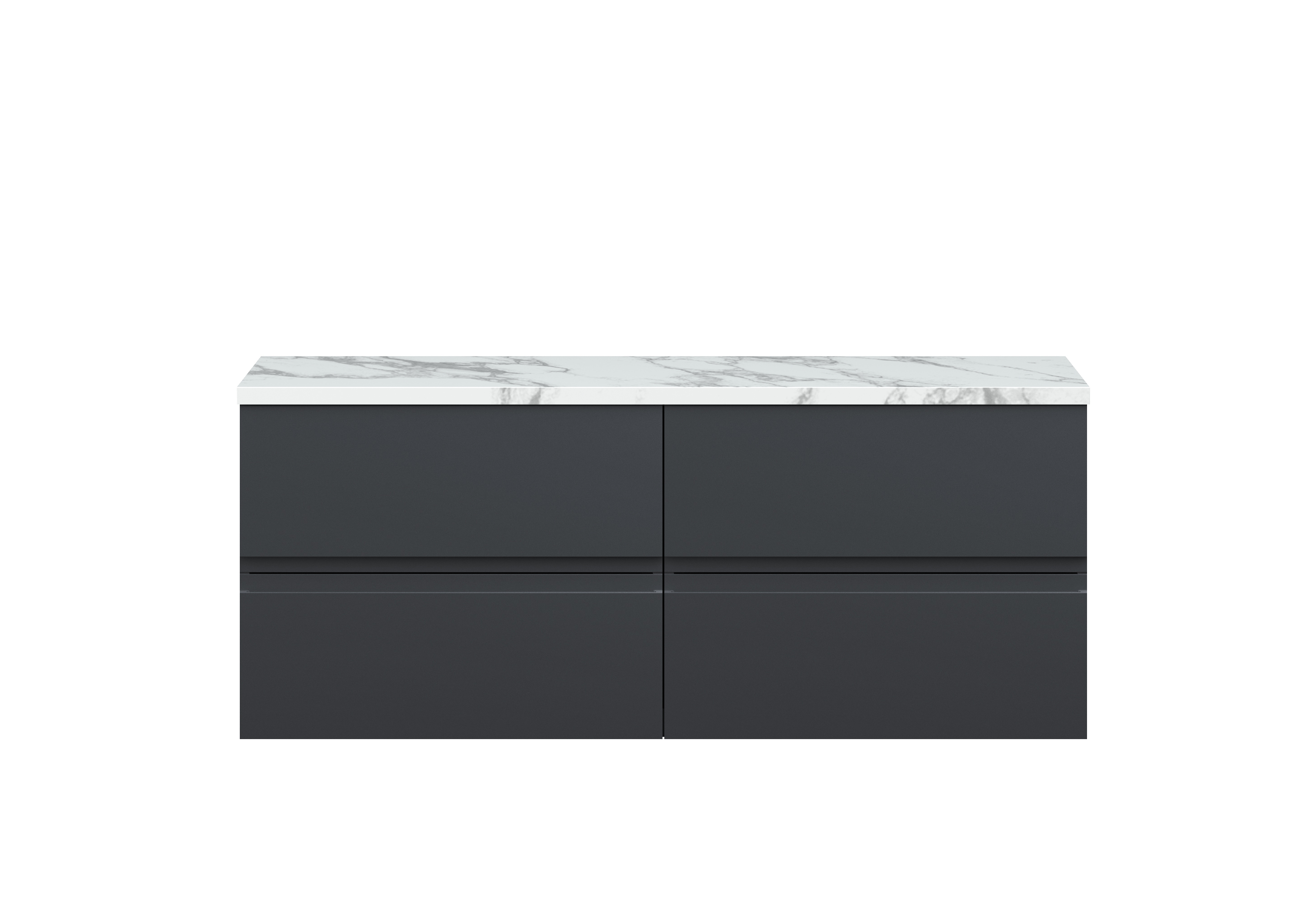 Hudson Reed Urban Soft Black 1200mm Wall Hung 4 Vanity Unit and Laminate Worktop URB1404LCM2