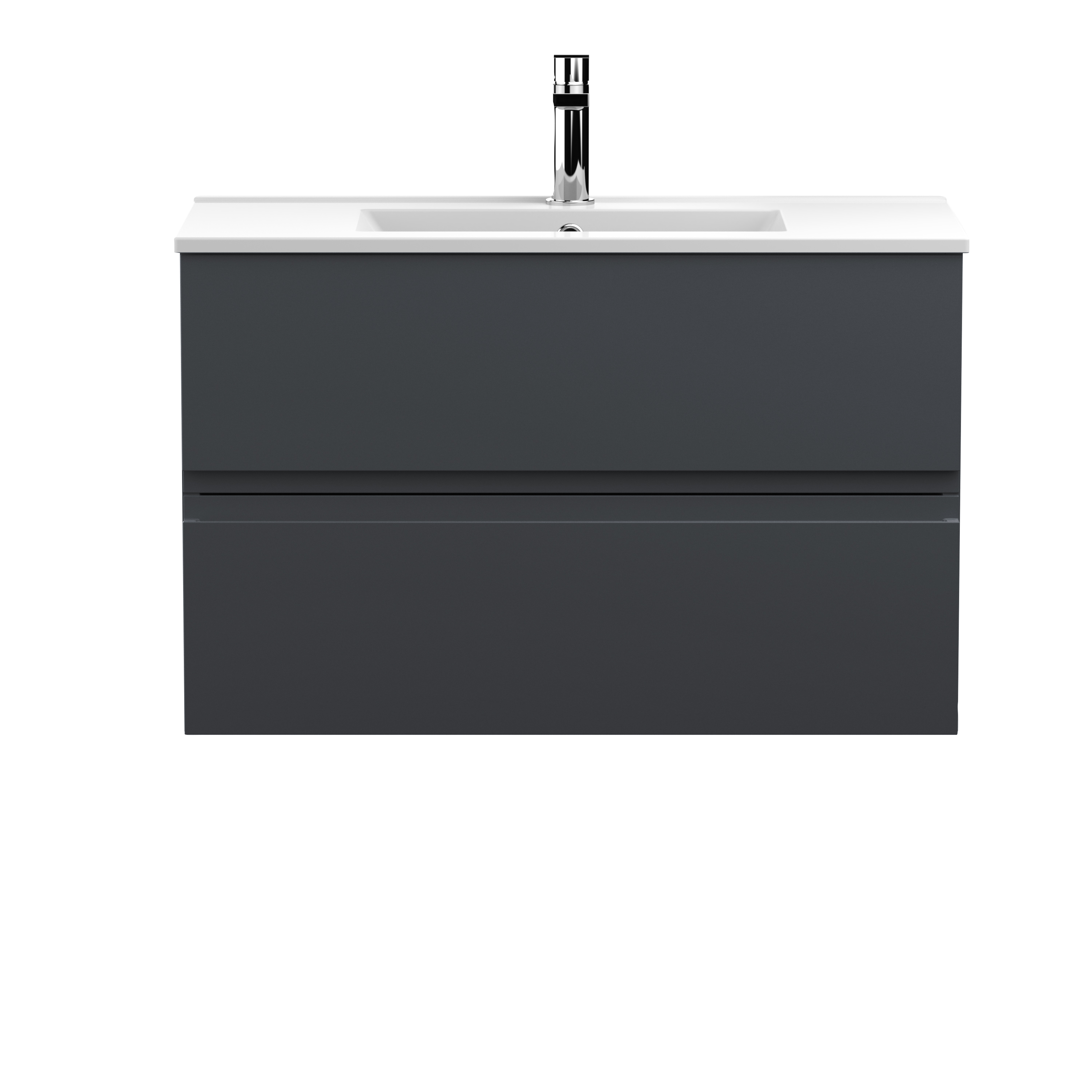 Hudson Reed Urban Soft Black 800mm Wall Hung 2 Drawer Vanity Unit and Basin URB1406B