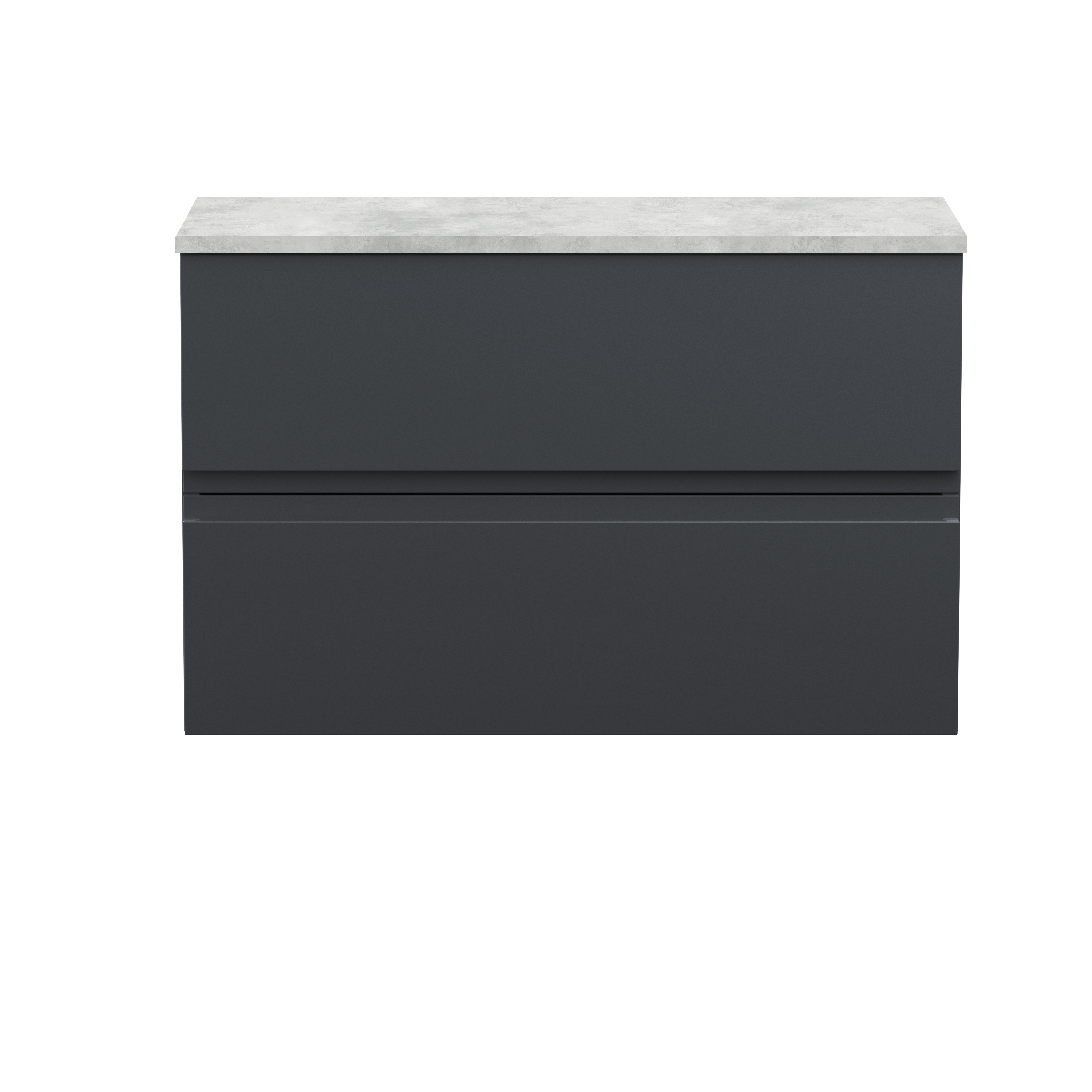 Hudson Reed Urban Soft Black 800mm Wall Hung 2 Drawer Vanity Unit and Laminate Top URB1406LBG
