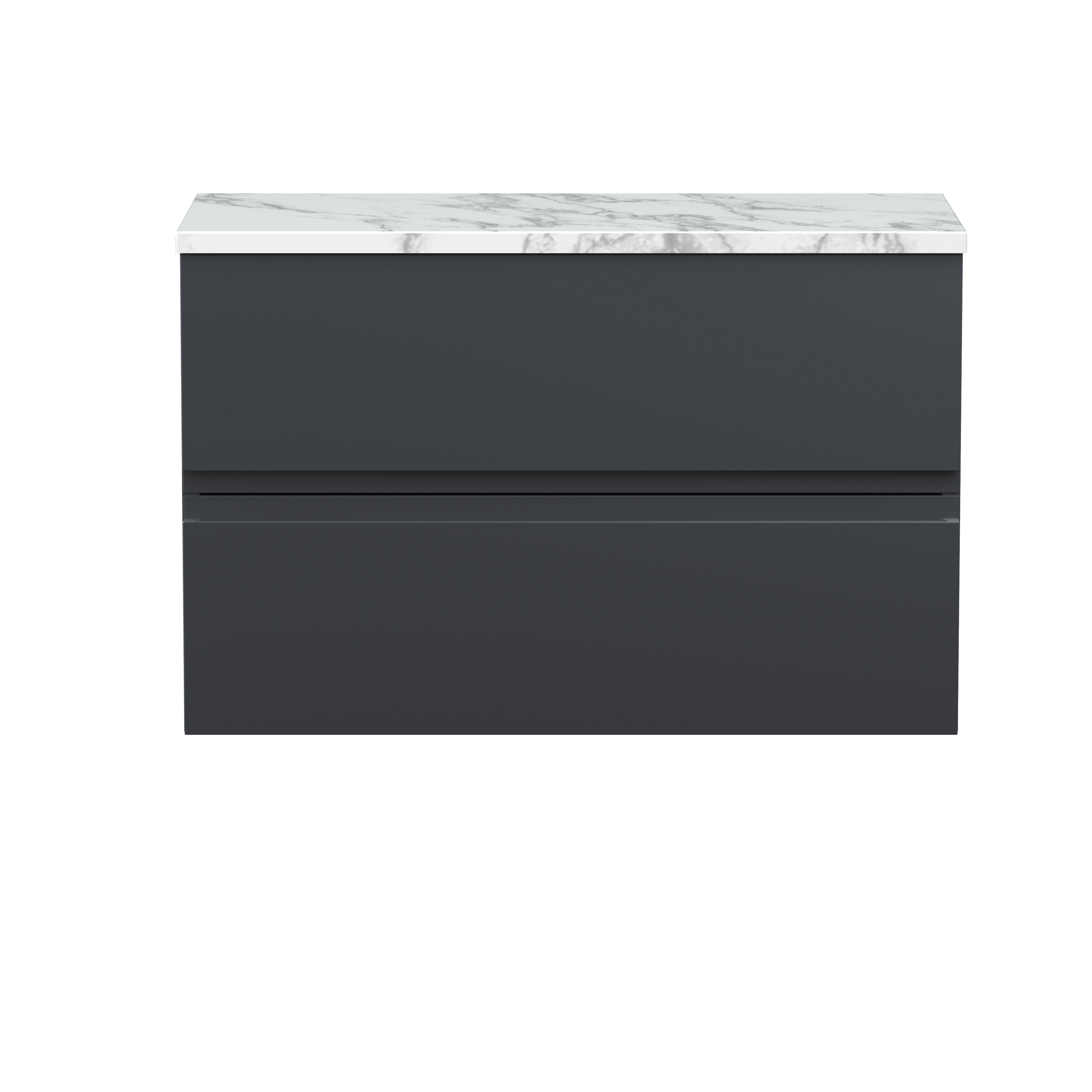 Hudson Reed Urban Soft Black 800mm Wall Hung 2 Vanity Unit and Laminate Worktop URB1406LCM