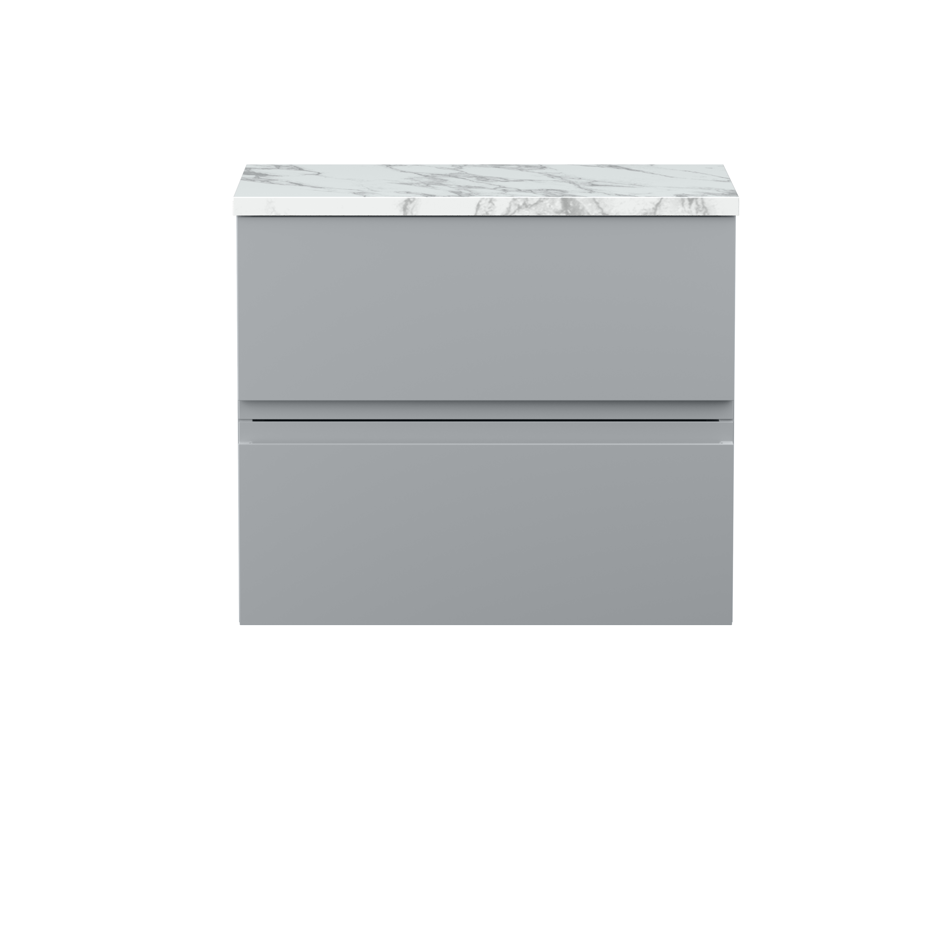 Hudson Reed Urban Satin Grey 600mm Wall Hung 2 Vanity Unit and Laminate Worktop URB204LCM