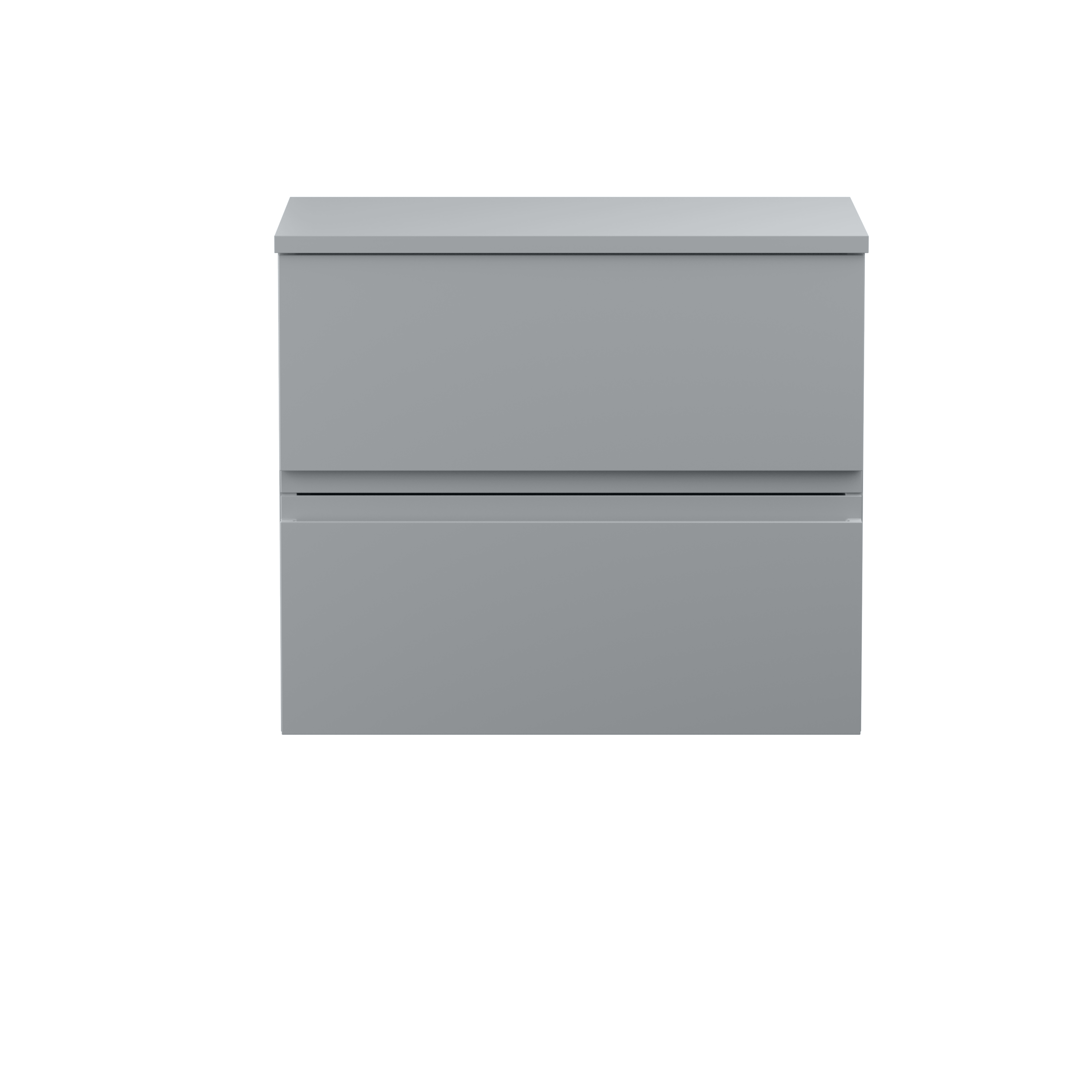 Hudson Reed Urban Satin Grey 600mm Wall Hung 2 Drawer Vanity Unit and Worktop URB204W