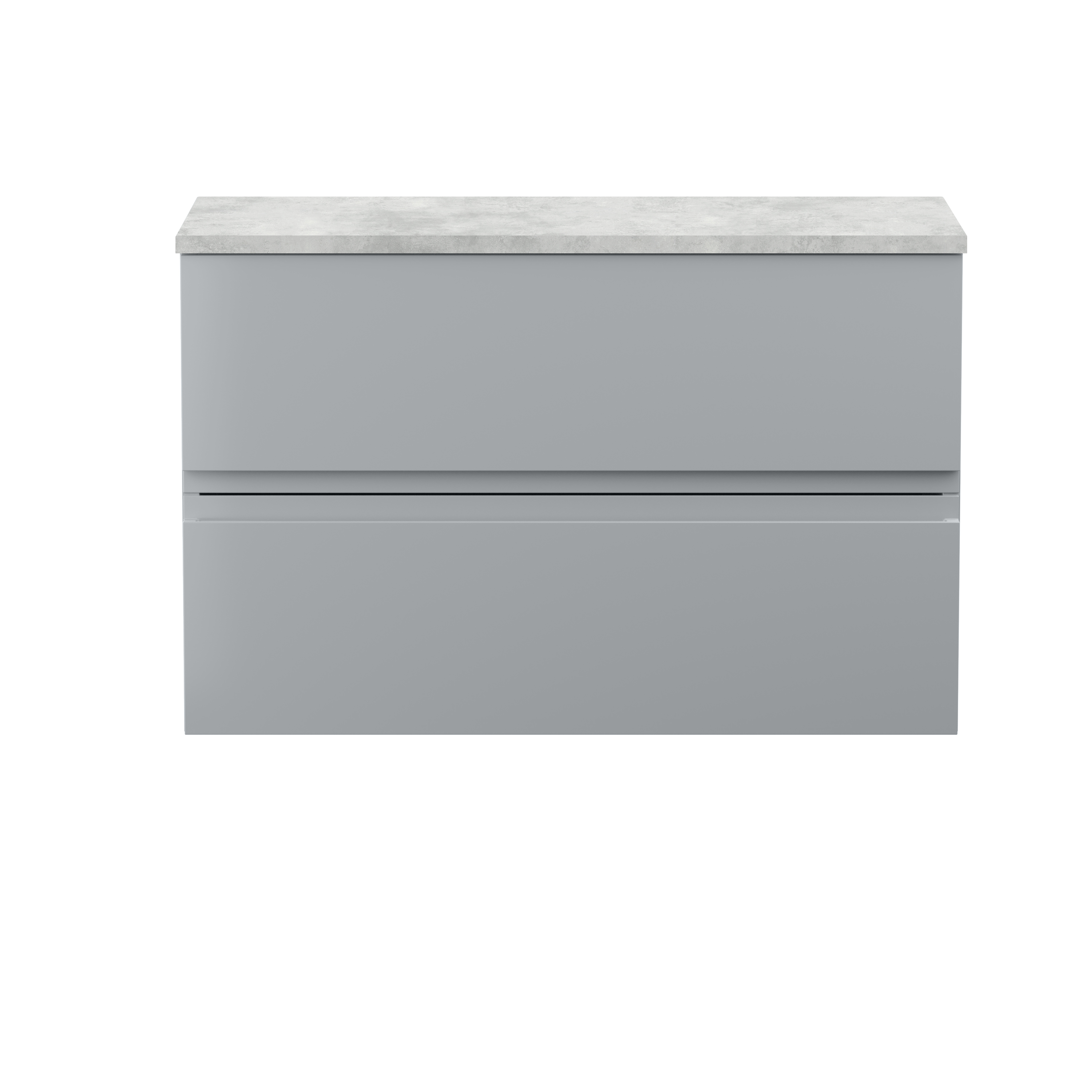 Hudson Reed Urban Satin Grey 800mm Wall Hung 2 Drawer Vanity Unit and Laminate Worktop URB206LBG