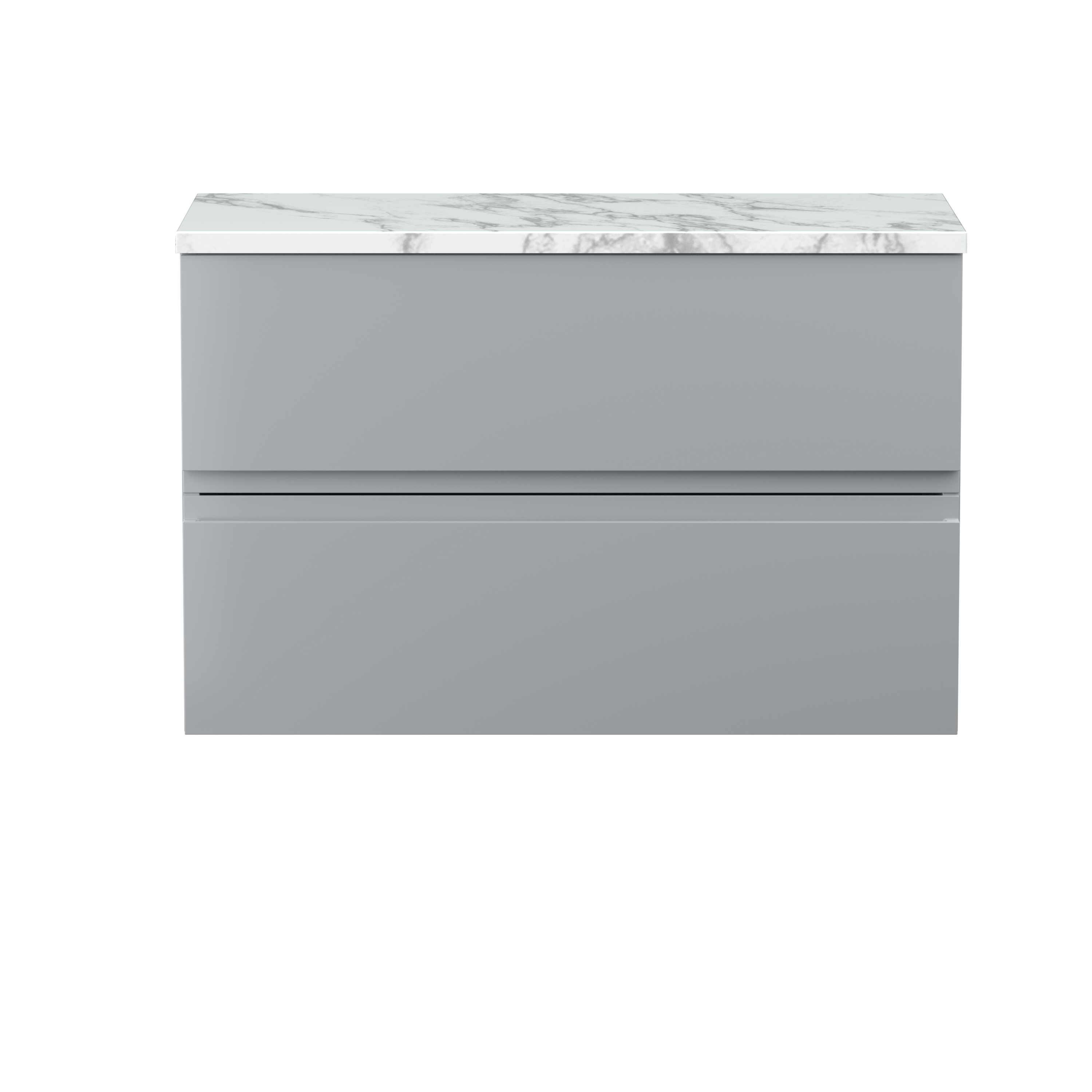 Hudson Reed Urban Satin Grey 800mm Wall Hung 2 Vanity Unit and Laminate Worktop URB206LCM