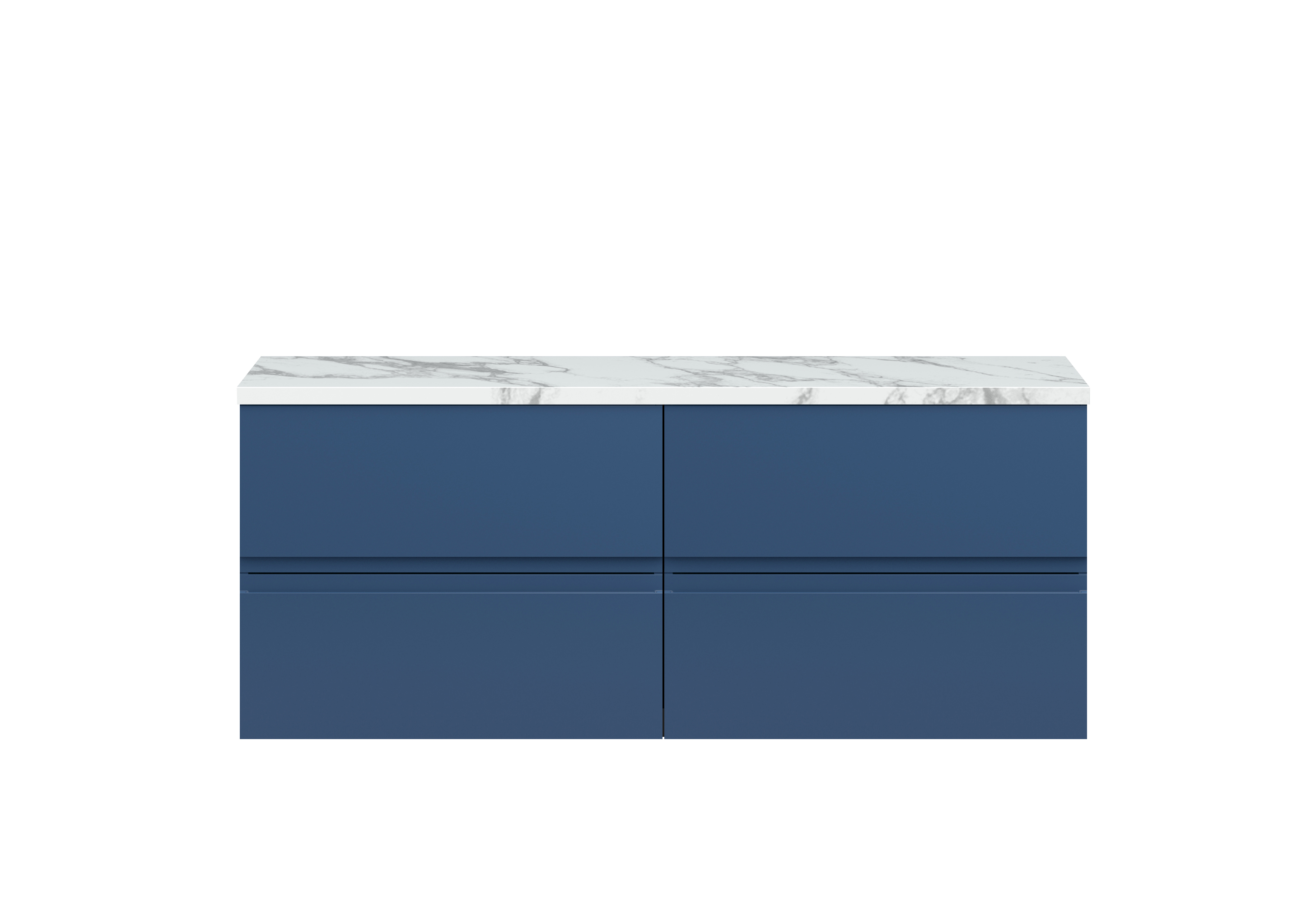 Hudson Reed Urban Satin Blue 1200mm Wall Hung 4 Vanity Unit and Laminate Worktop URB304LCM2