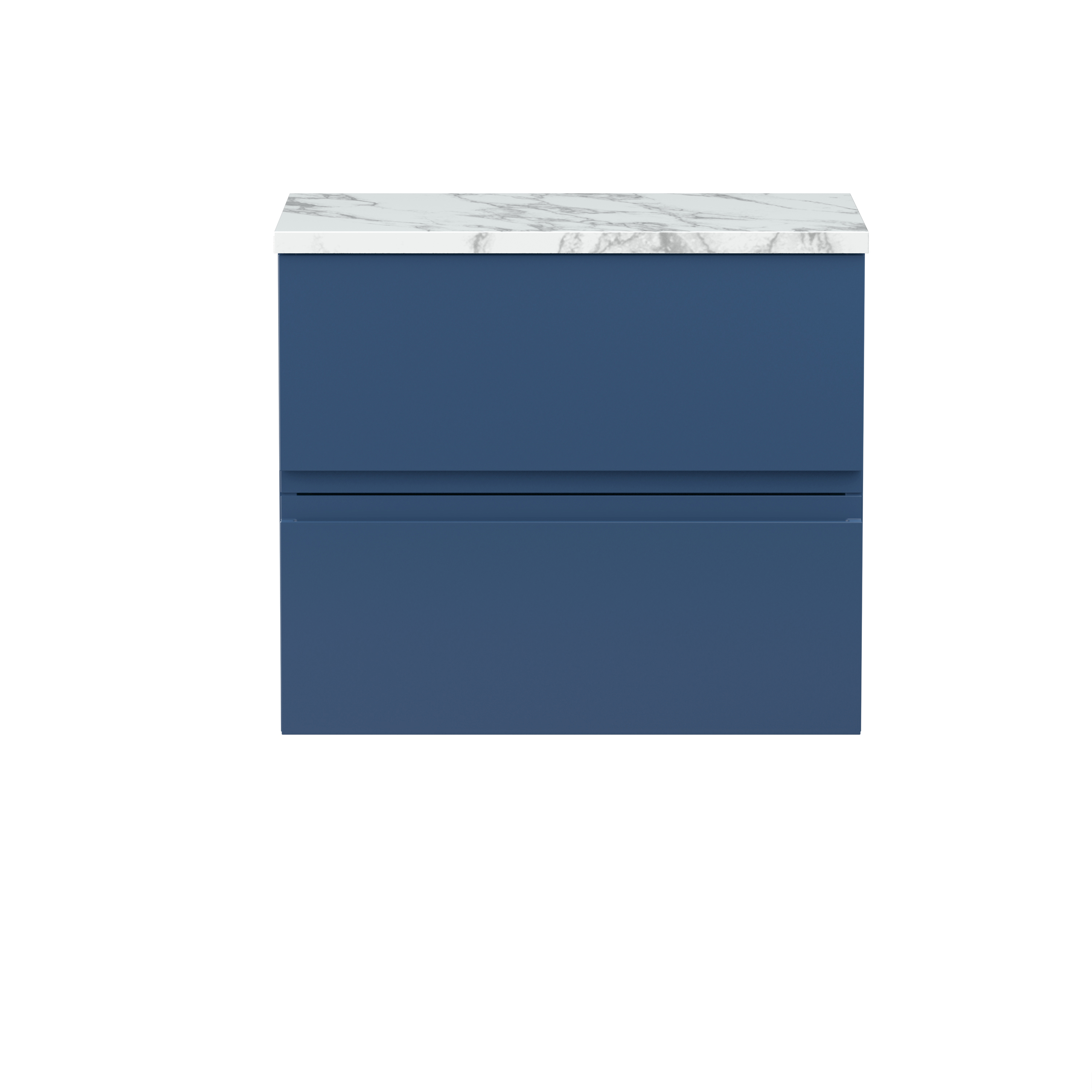 Hudson Reed Urban Satin Blue 600mm Wall Hung 2 Vanity Unit and Laminate Worktop URB304LCM