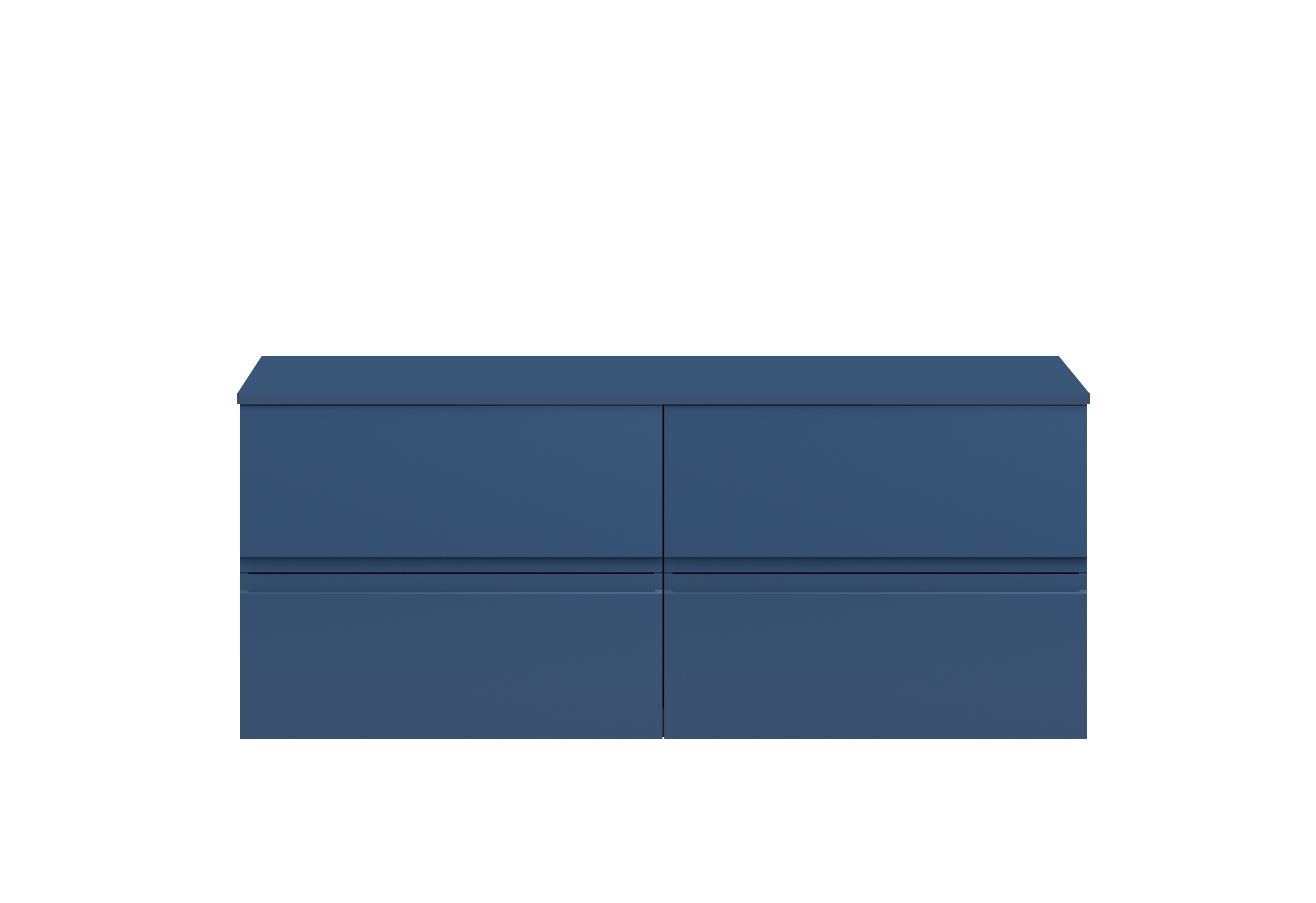 Hudson Reed Urban Satin Blue 1200 Wall Hung 4 Vanity Unit and Worktop URB304W2
