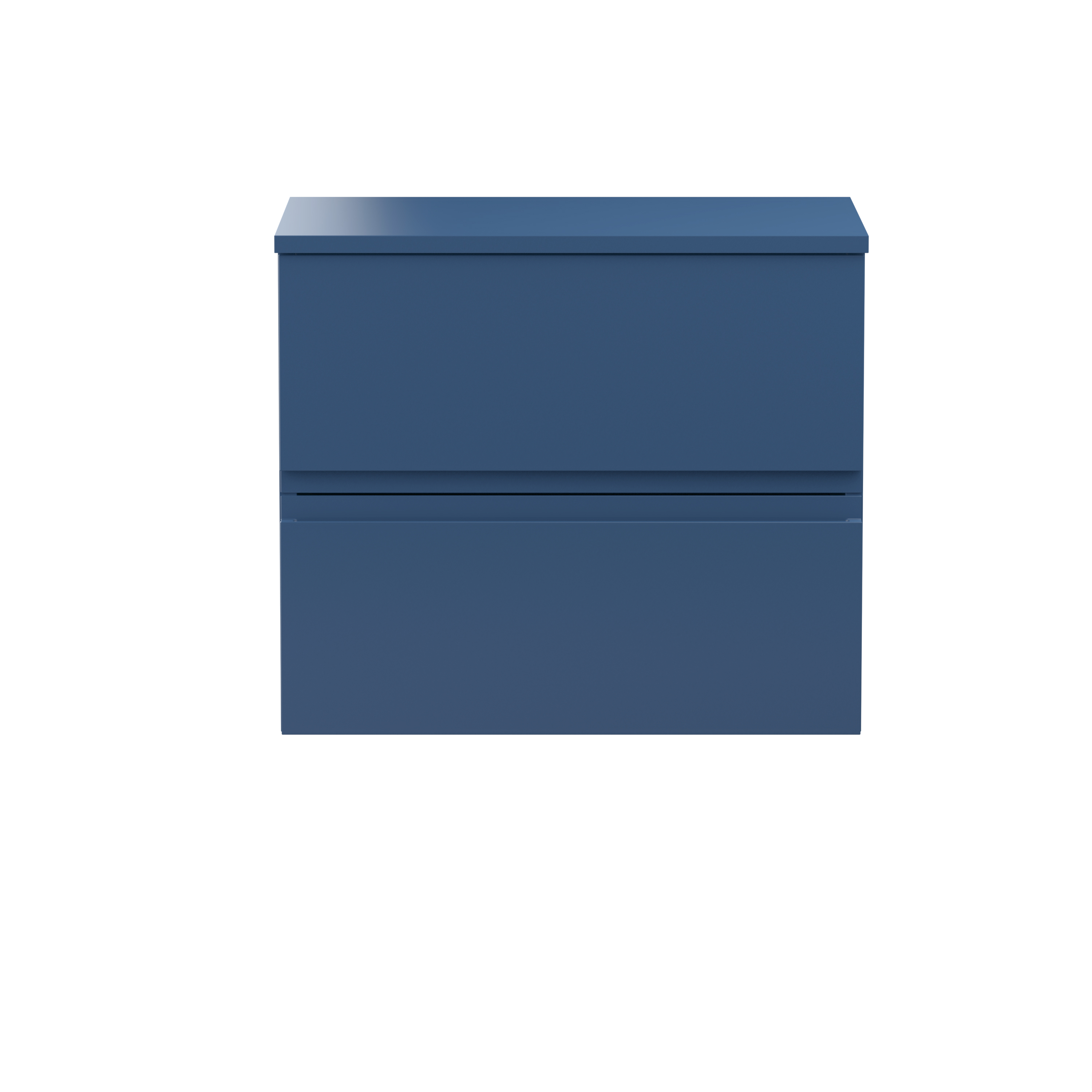 Hudson Reed Urban Satin Blue 600mm Wall Hung 2 Drawer Vanity Unit and Worktop URB304W