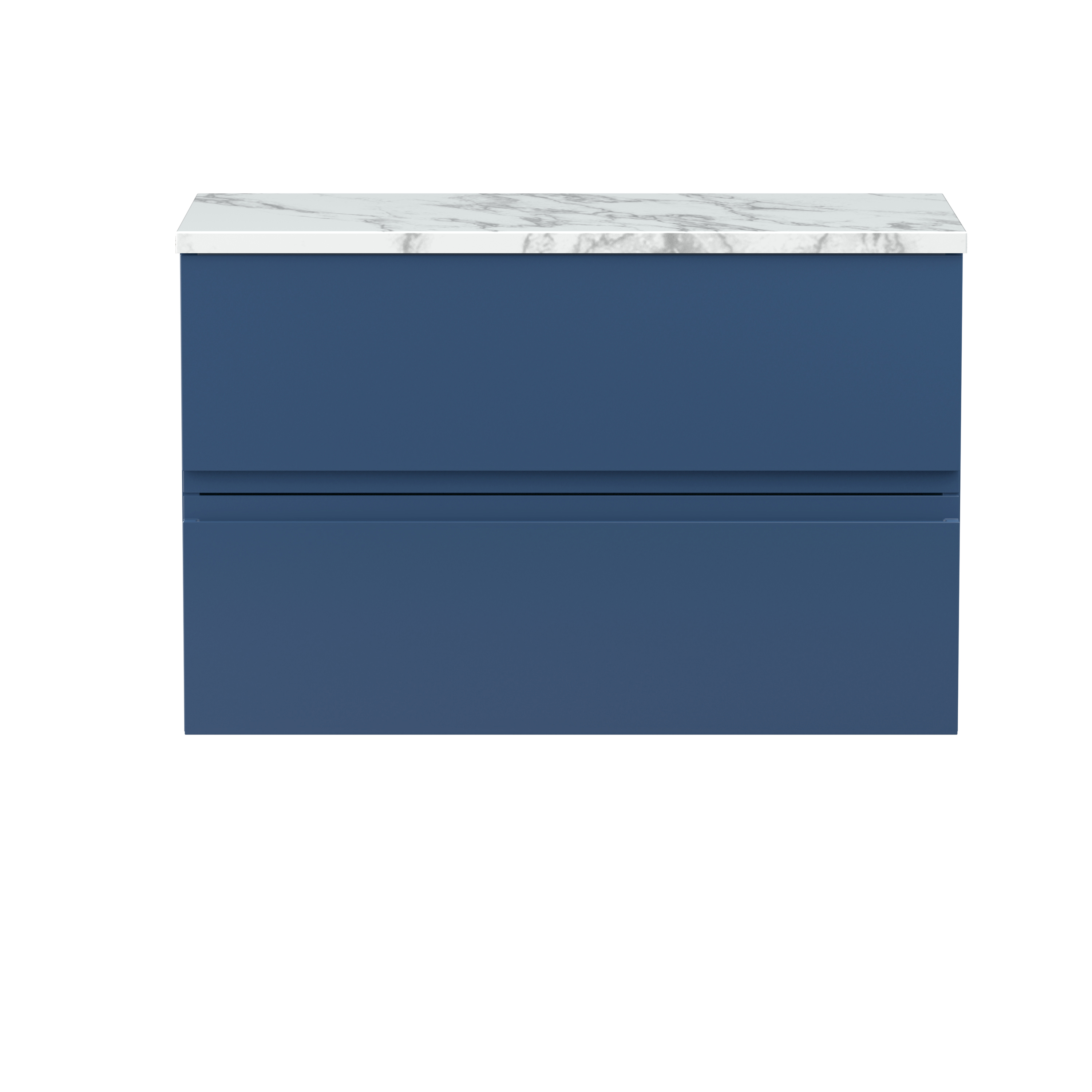 Hudson Reed Urban Satin Blue 800mm Wall Hung 2 Vanity Unit and Laminate Worktop URB306LCM