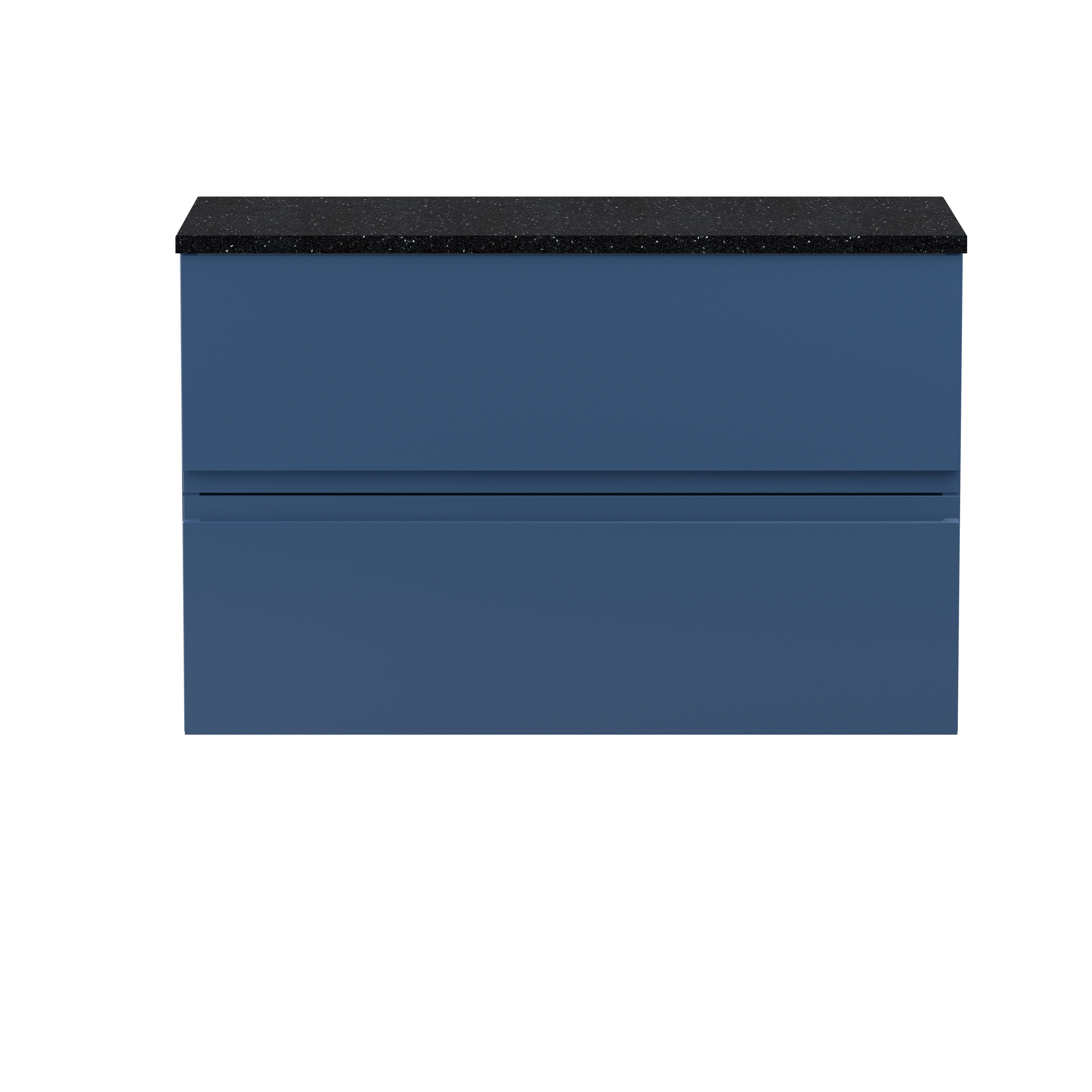 Hudson Reed Urban Satin Blue 800mm Wall Hung 2 Drawer Vanity Unit and Laminate Worktop URB306LSB