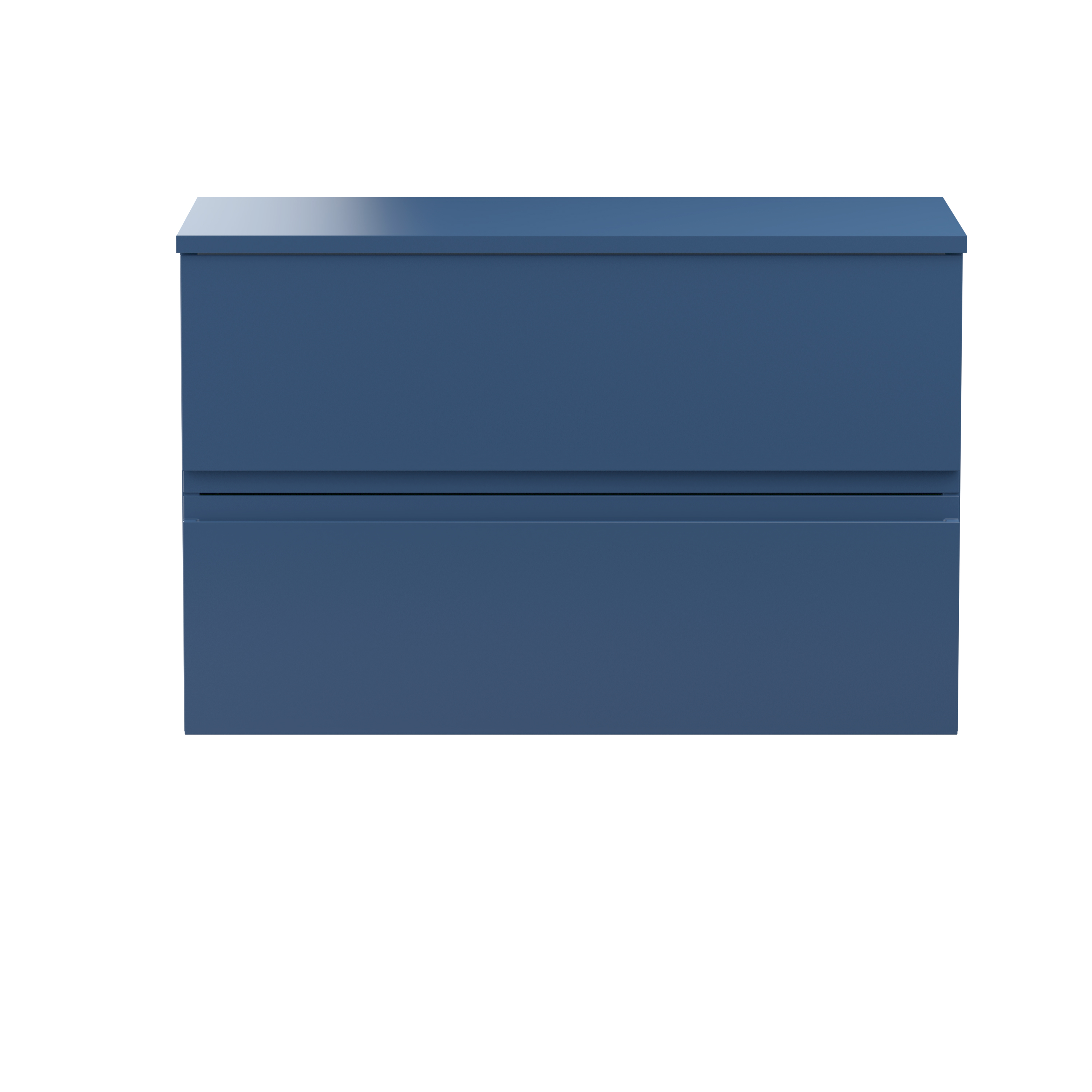 Hudson Reed Urban Satin Blue 800mm Wall Hung 2 Drawer Vanity Unit and Worktop URB306W