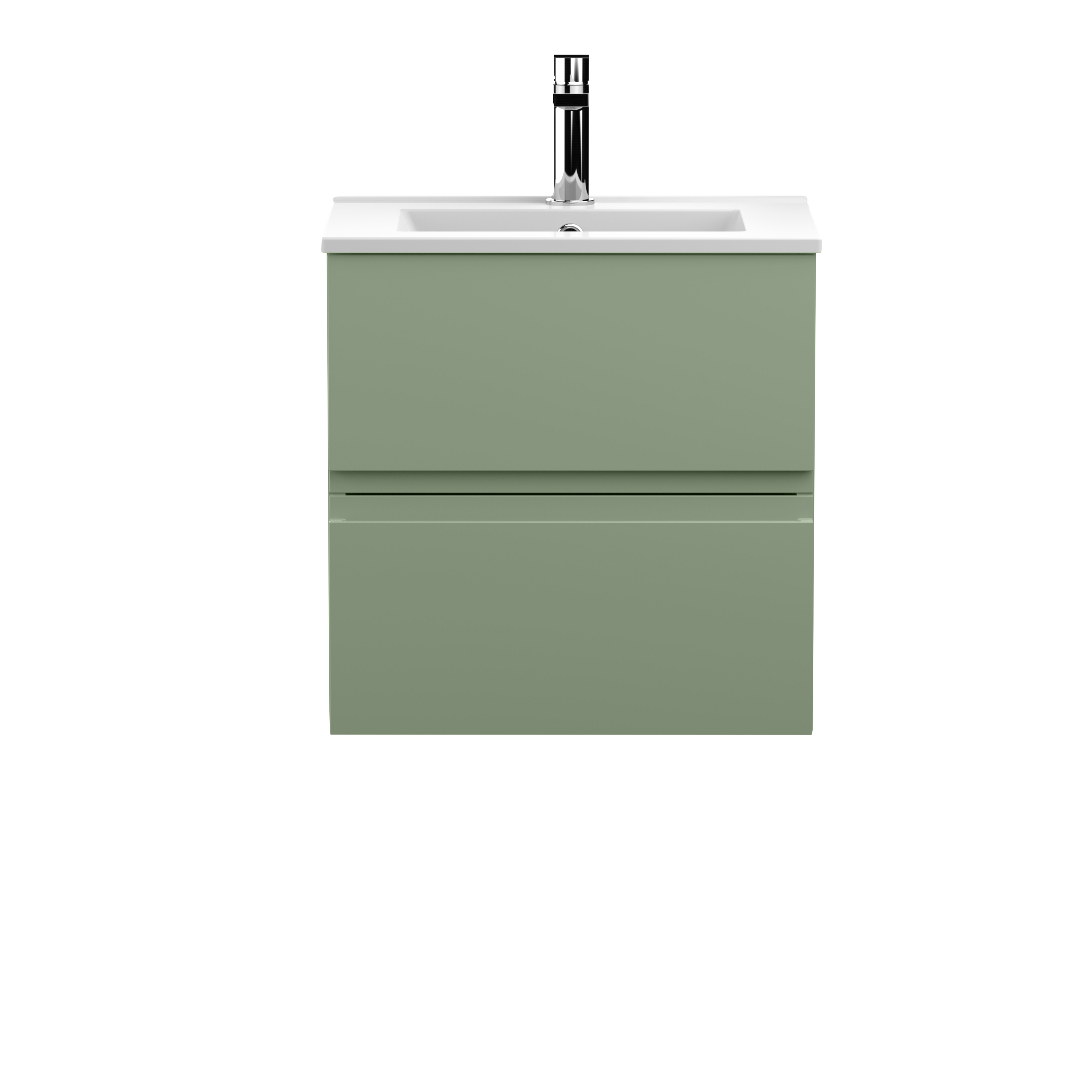 Hudson Reed Urban Satin Green 500mm Wall Hung 2 Vanity Unit and Basin URB802B