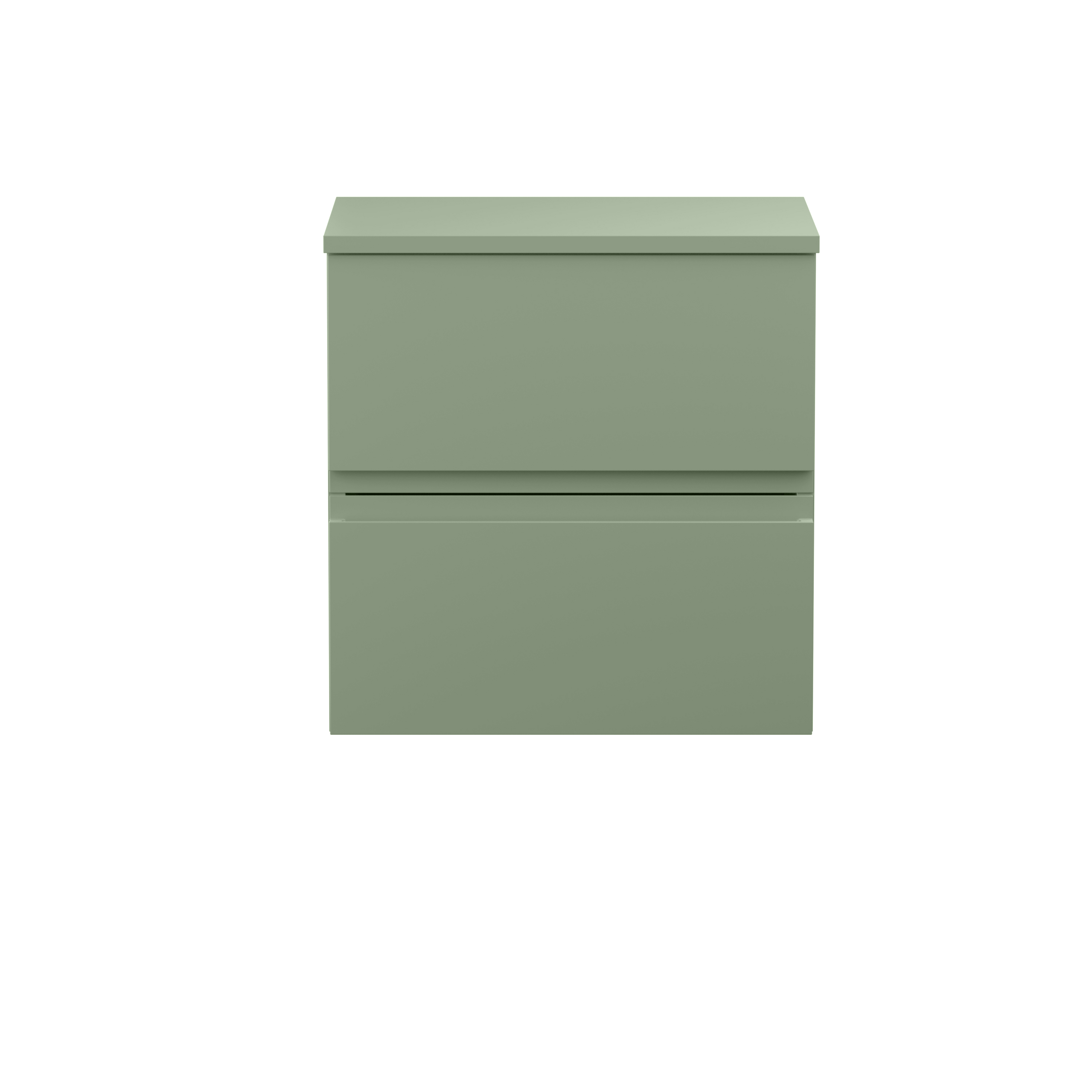 Hudson Reed Urban Satin Green 500mm Wall Hung 2 Vanity Unit and Worktop URB802W