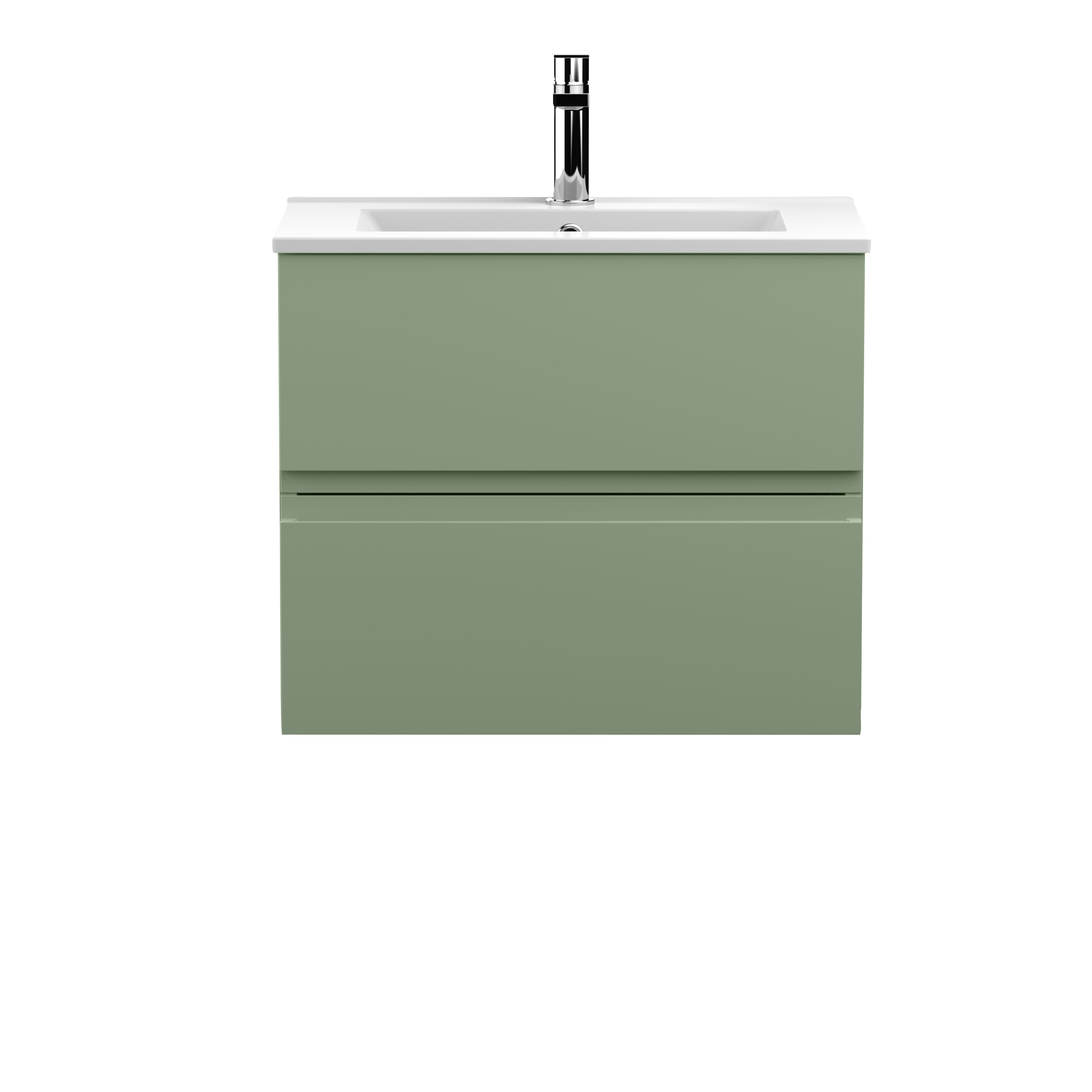 Hudson Reed Urban Satin Green 600mm Wall Hung 2 Vanity Unit and Basin URB804B