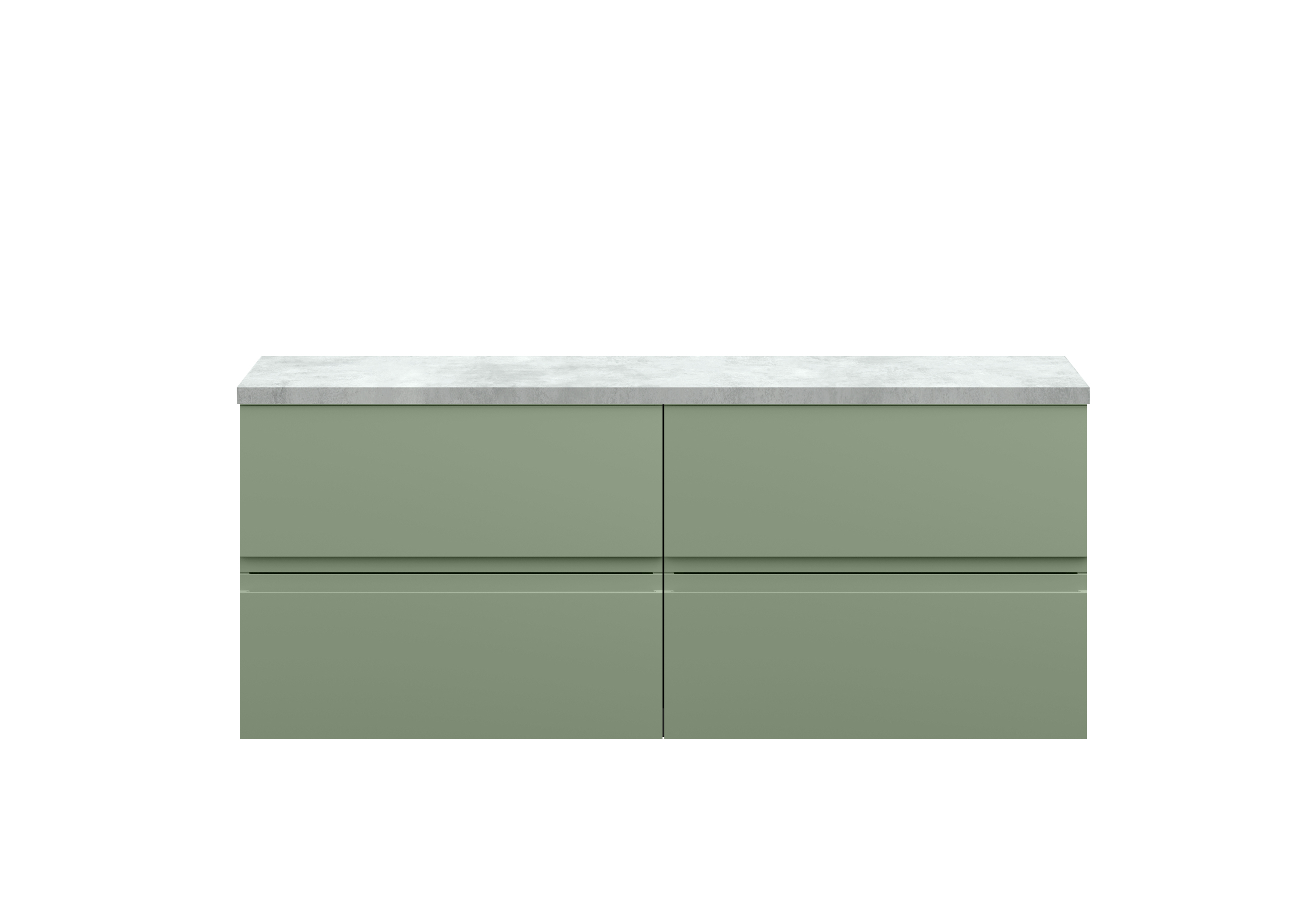 Hudson Reed Urban Satin Green 1200mm Wall Hung 4 Vanity Unit and Laminate Worktop URB804LBG2