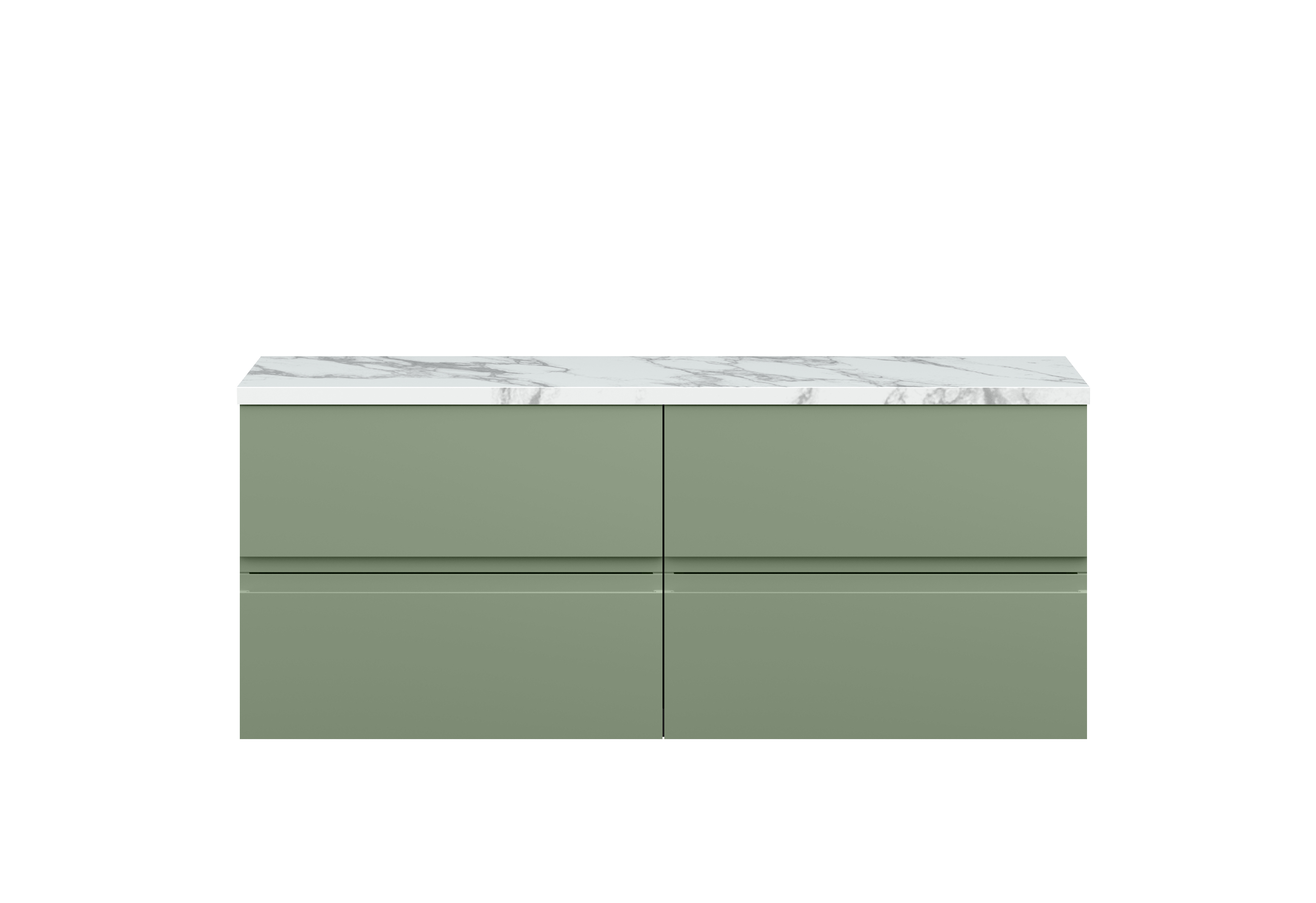 Hudson Reed Urban Satin Green 1200mm Wall Hung 4 Vanity Unit and Laminate Worktop URB804LCM2