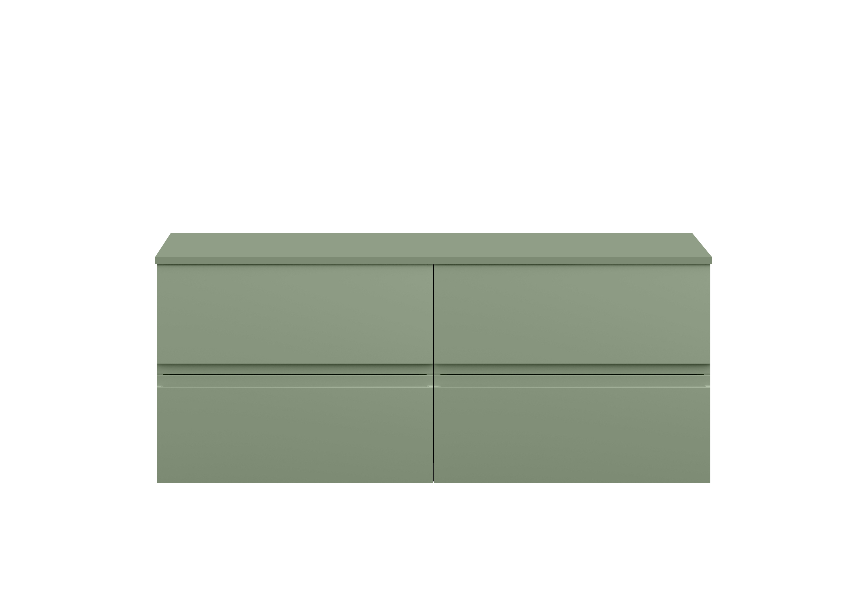 Hudson Reed Urban Satin Green 1200 Wall Hung 4 Vanity Unit and Worktop URB804W2