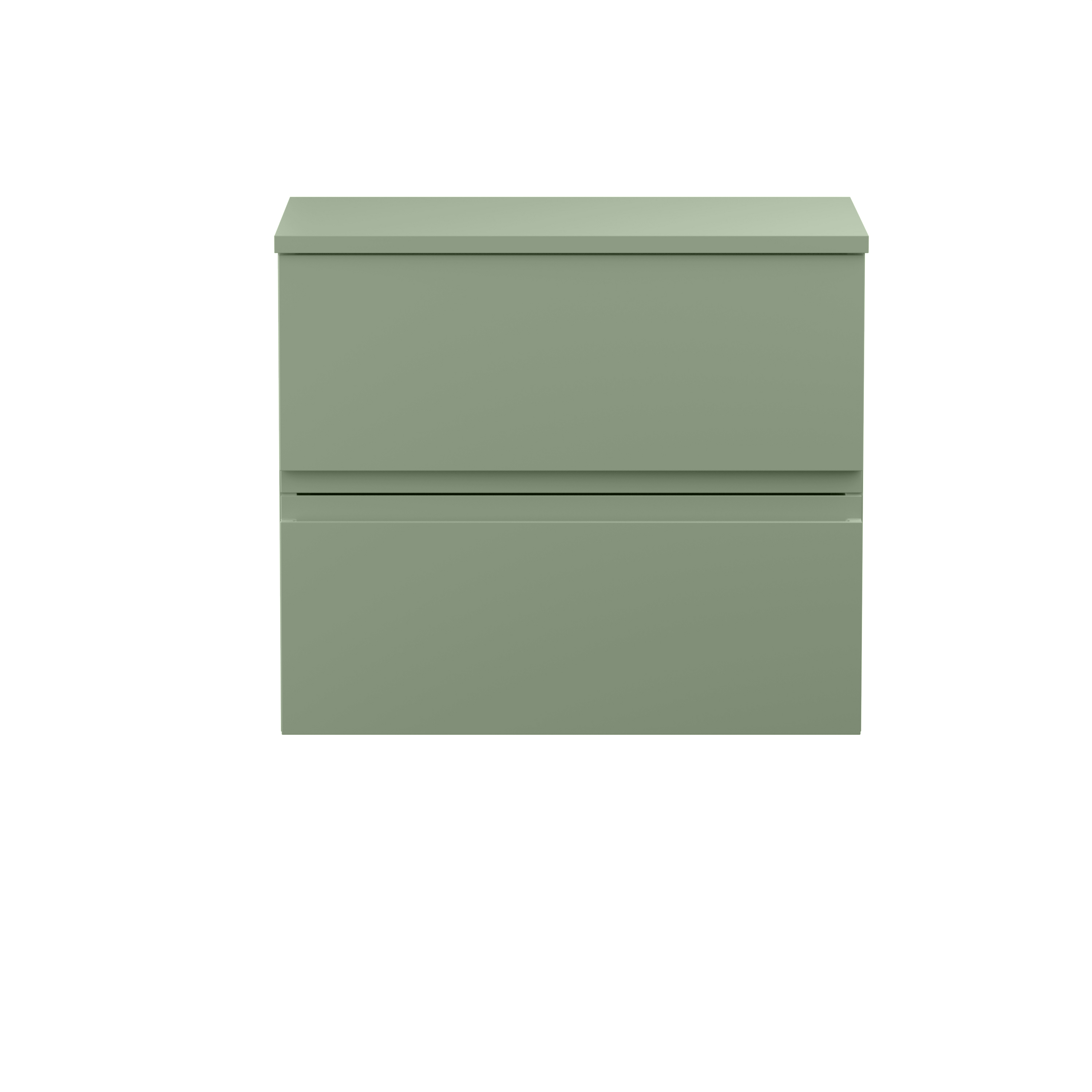 Hudson Reed Urban Satin Green 600mm Wall Hung 2 Vanity Unit and Worktop URB804W