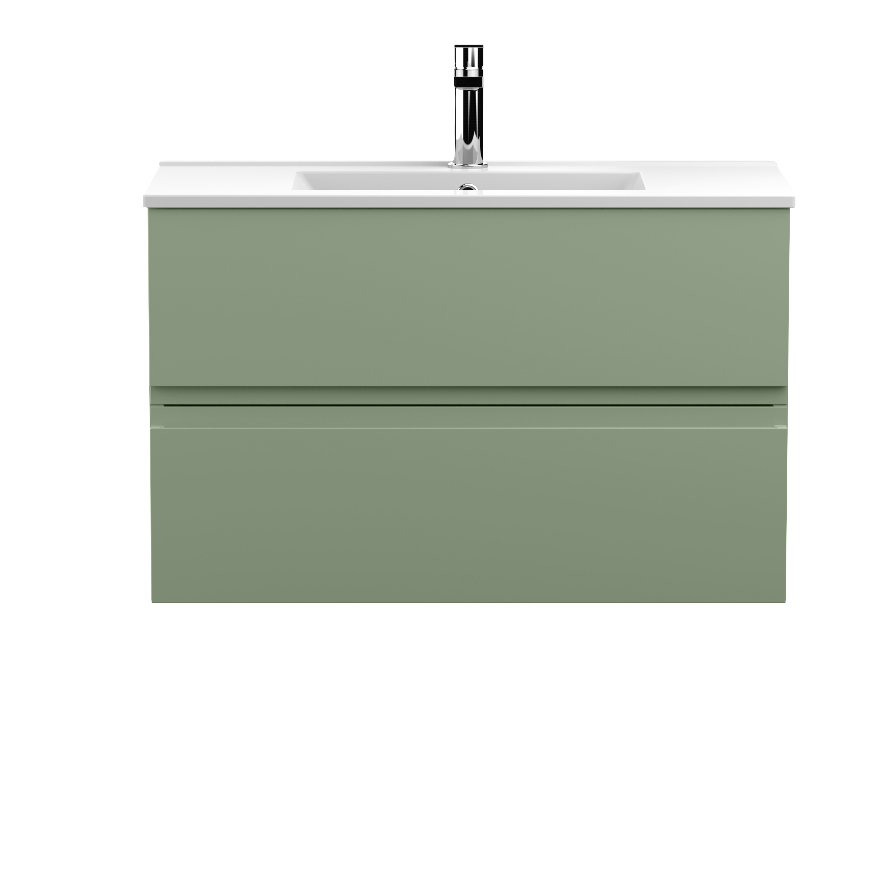 Hudson Reed Urban Satin Green 800mm Wall Hung 2 Vanity Unit and Basin URB806B