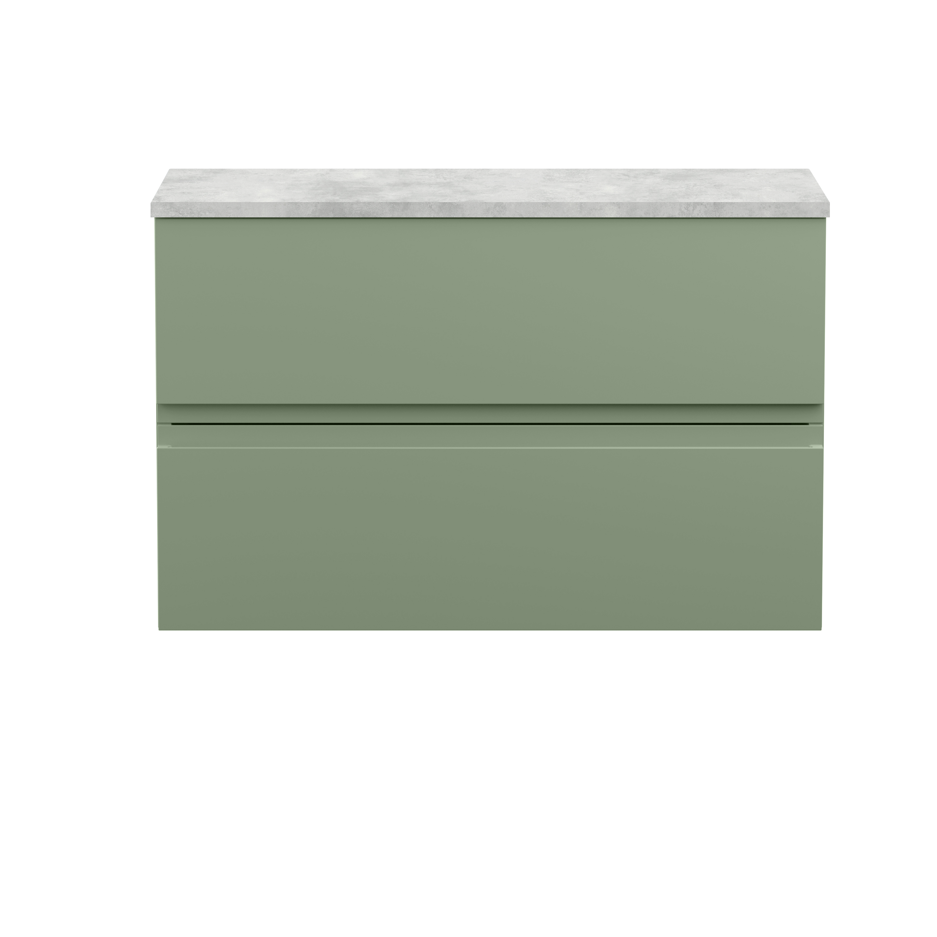 Hudson Reed Urban Satin Green 800mm Wall Hung 2 Vanity Unit and Laminate Top URB806LBG