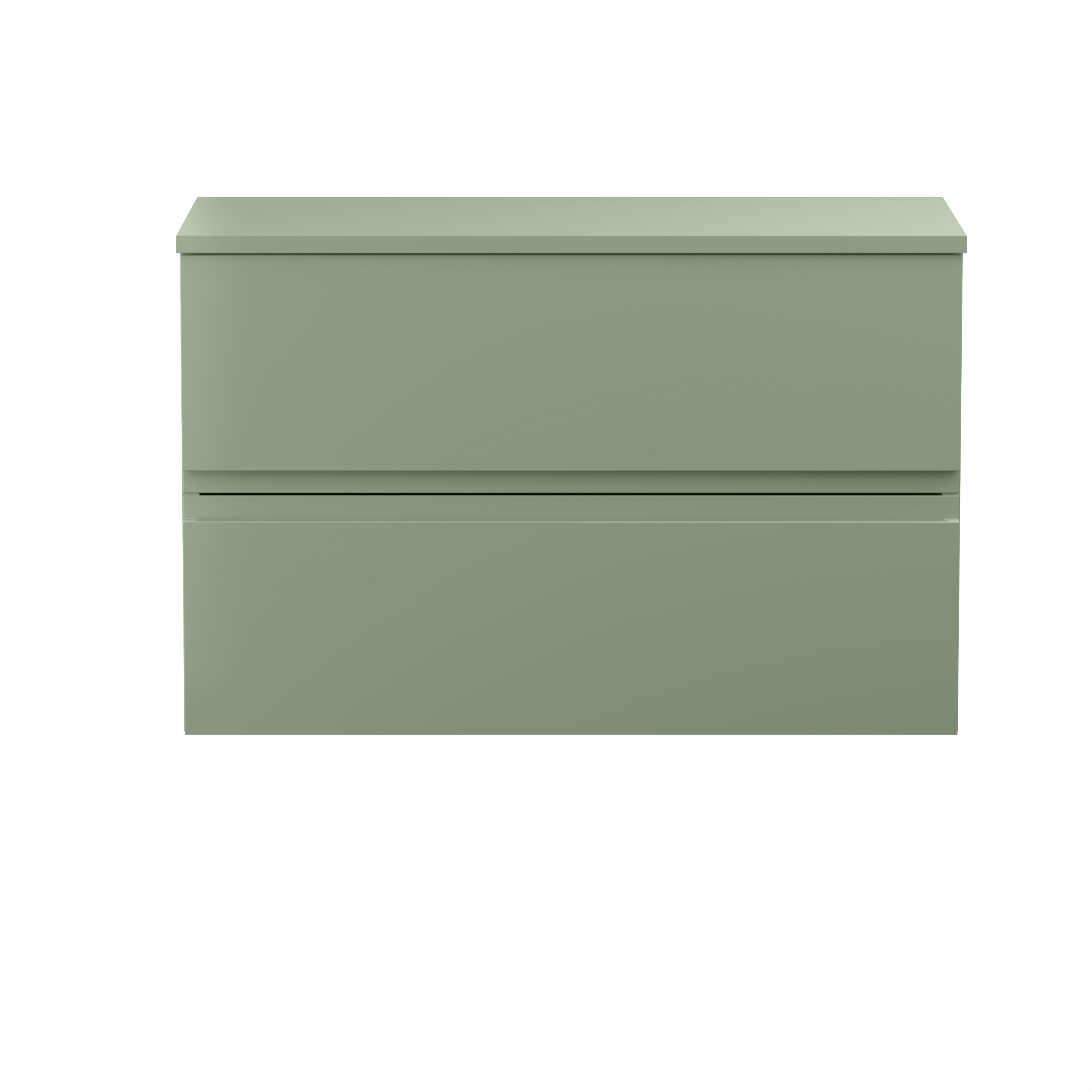 Hudson Reed Urban Satin Green 800mm Wall Hung 2 Vanity Unit and Worktop URB806W