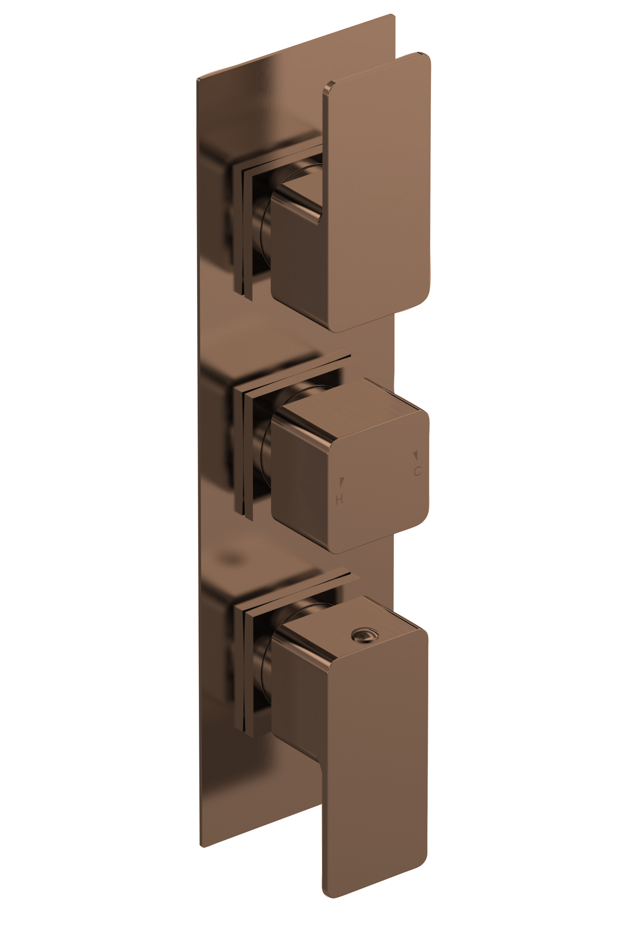 Nuie Windon Brushed Bronze 2 Outlet Triple Thermostatic Shower Valve WIN15TR02