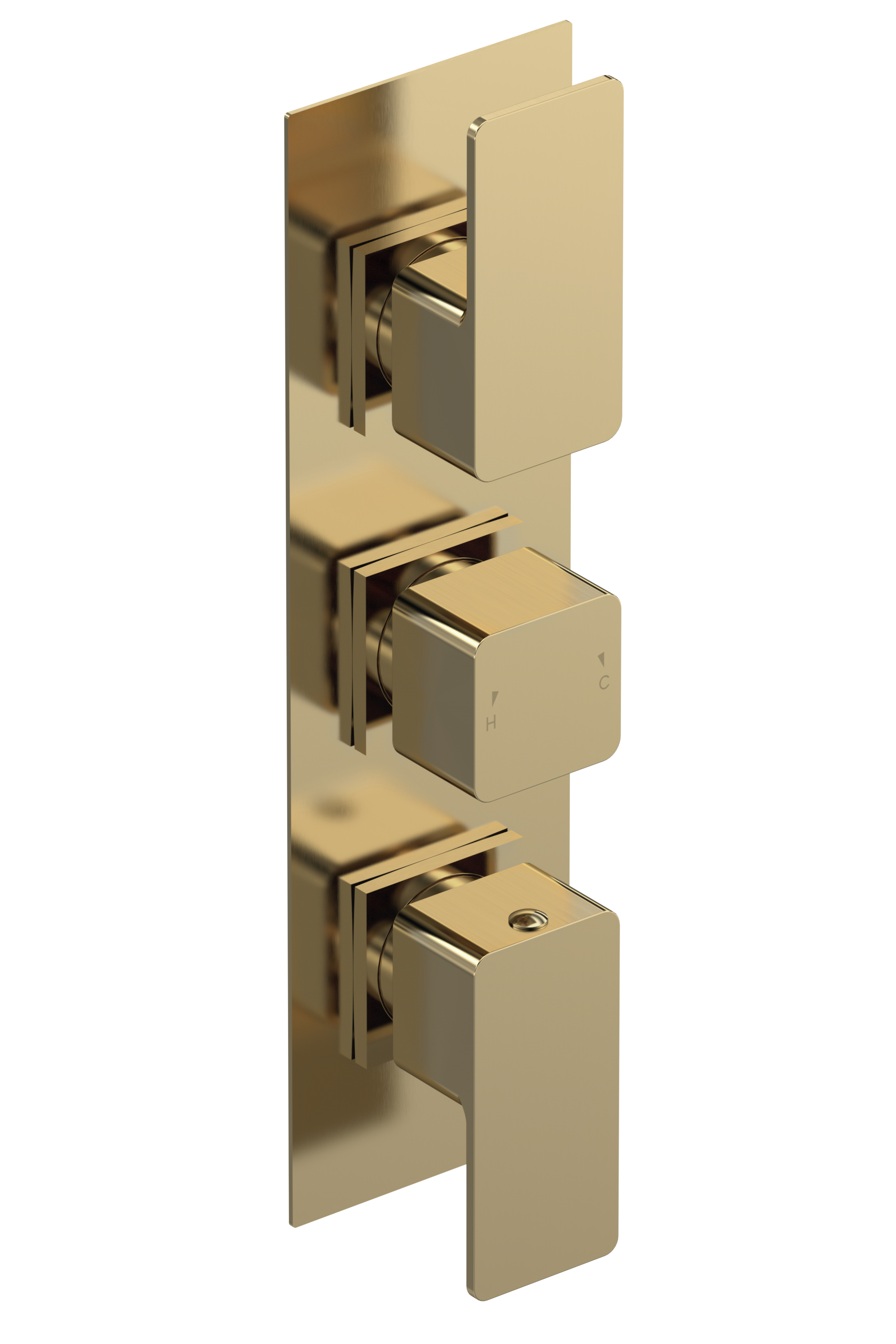 Nuie Windon Brushed Brass 2 Outlet Triple Thermostatic Shower Valve WIN8TR02