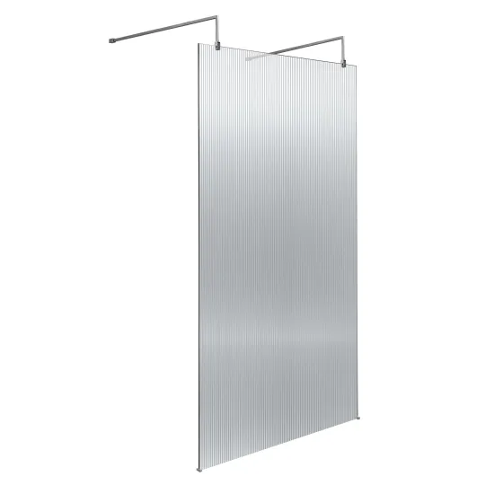 Hudson Reed Chrome 970mm Fluted Wetroom Panel with Arms and Feet WRAF19510