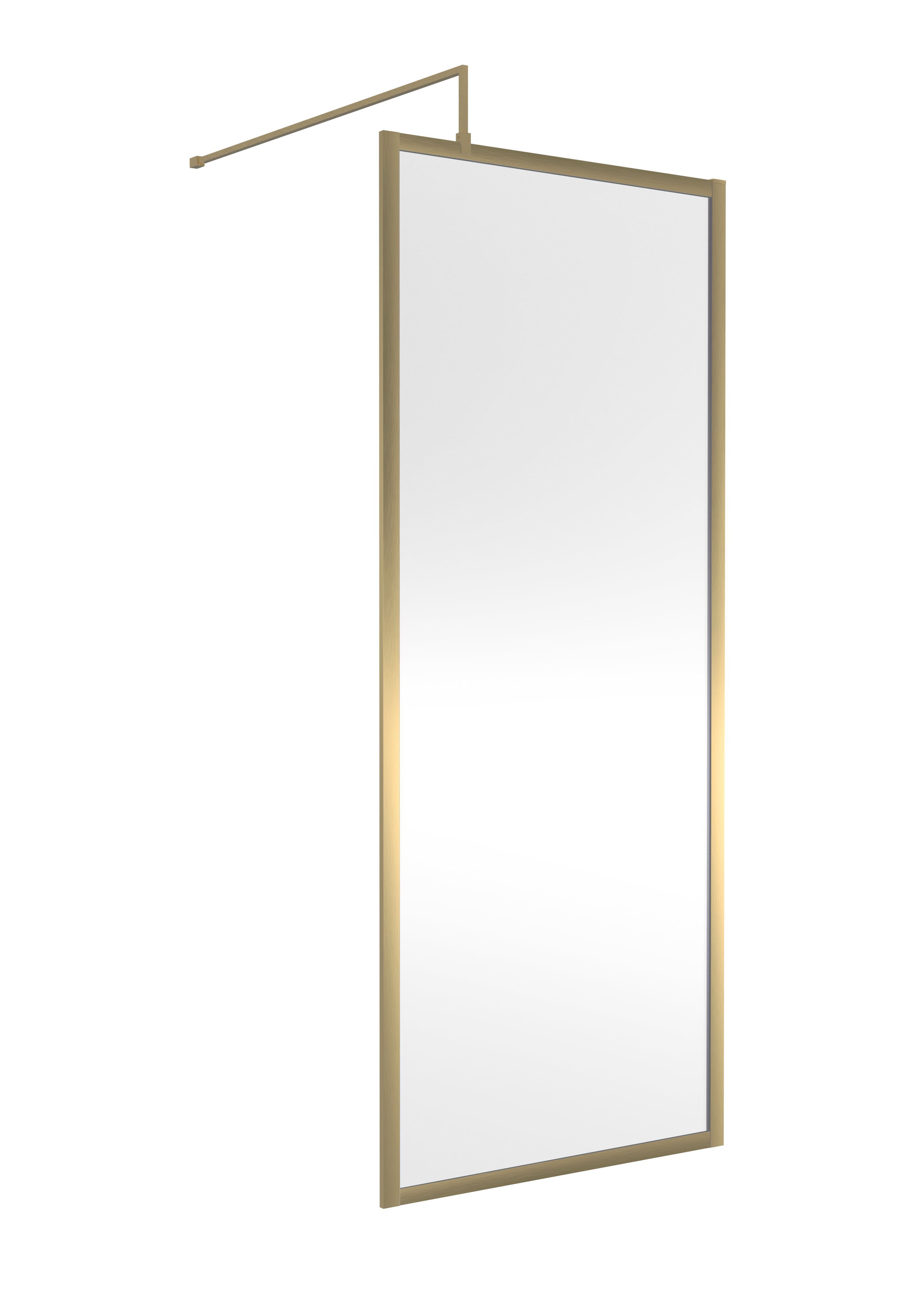 Nuie Brushed Brass Fully Framed Wetroom Screen 760mm WRFBB1876