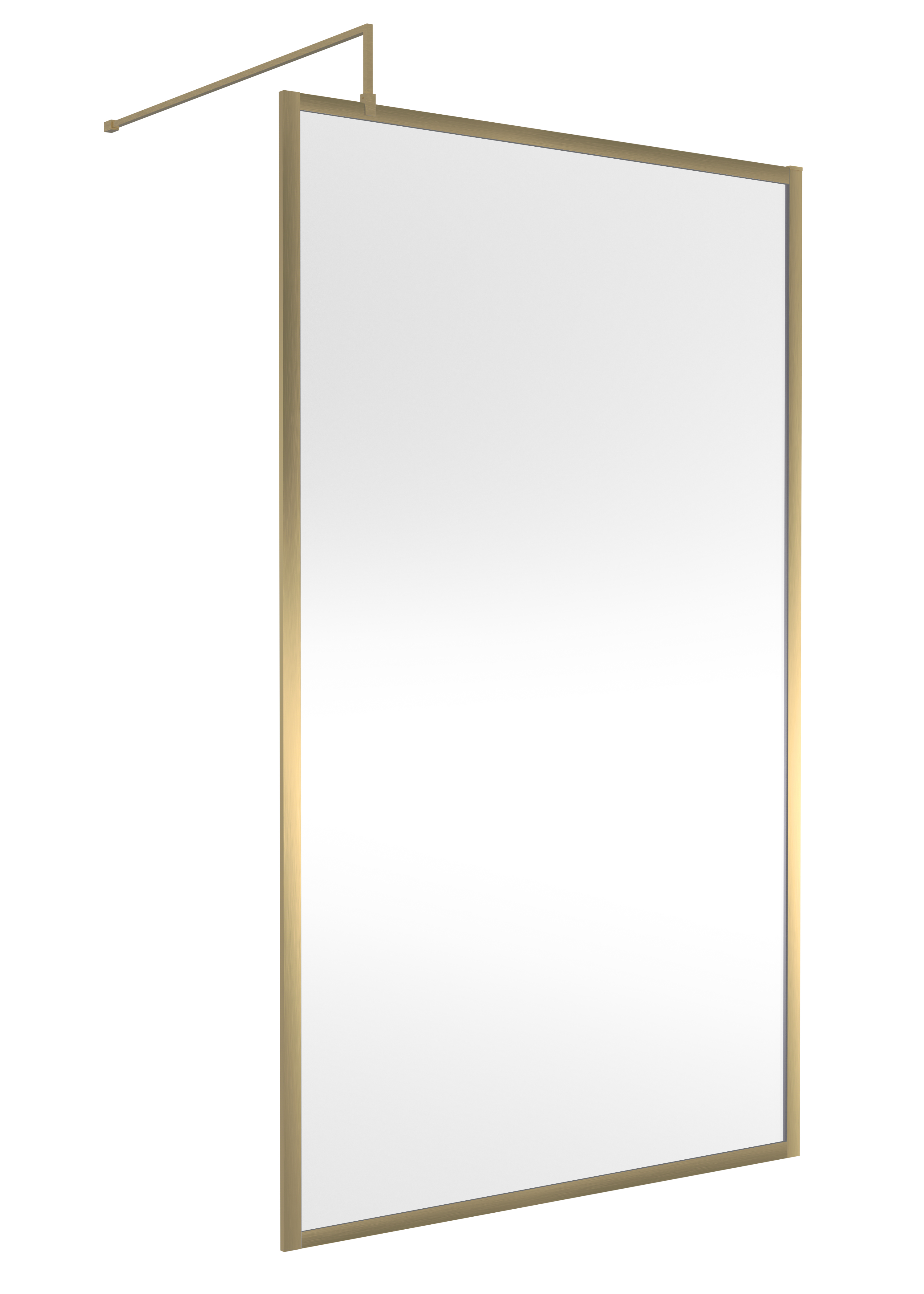 Hudson Reed Wetroom Screen Brushed Brass Full Outer Frame 1200mm WRFBB1912