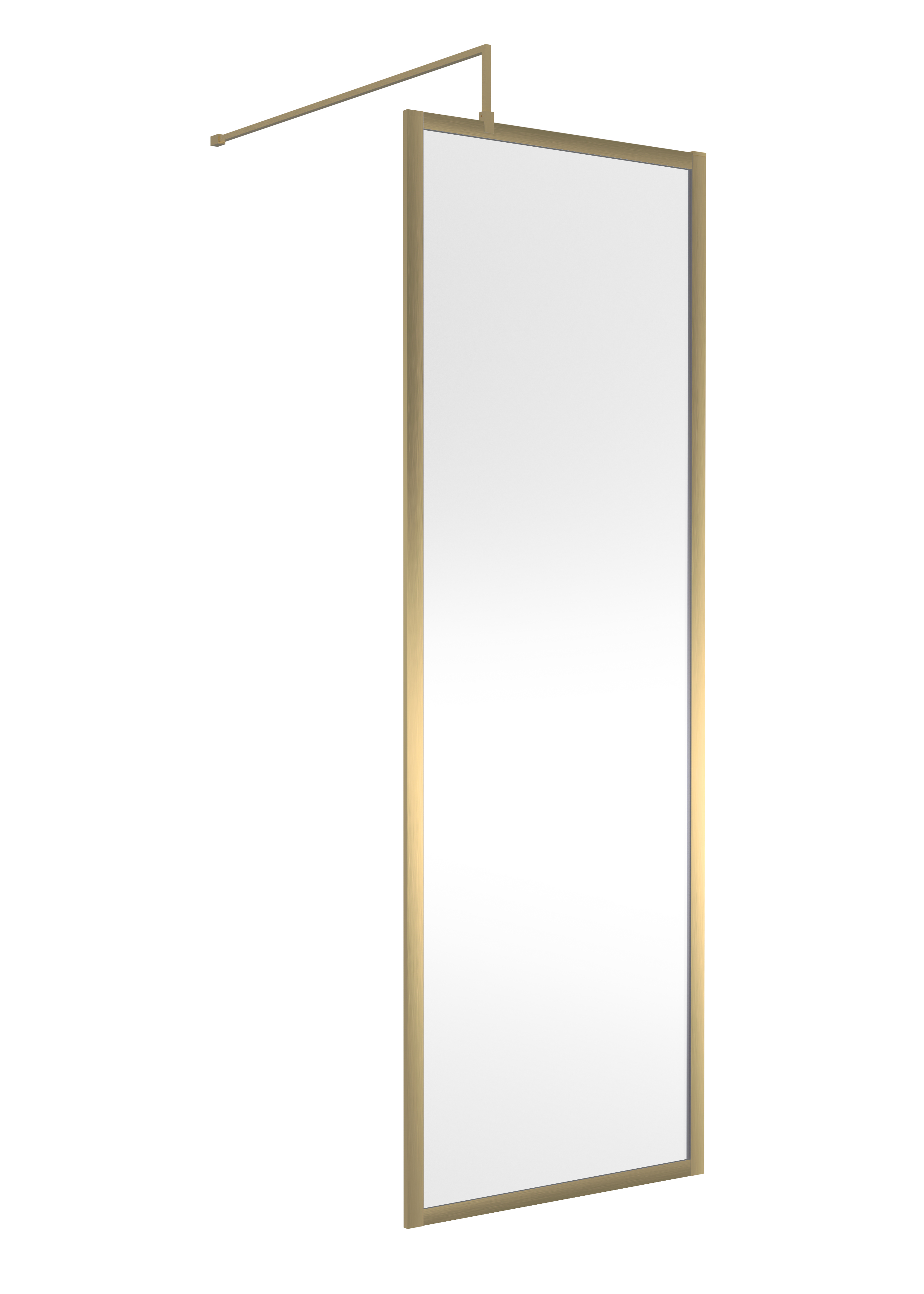 Hudson Reed Wetroom Screen Brushed Brass Full Outer Frame 700mm WRFBB1970