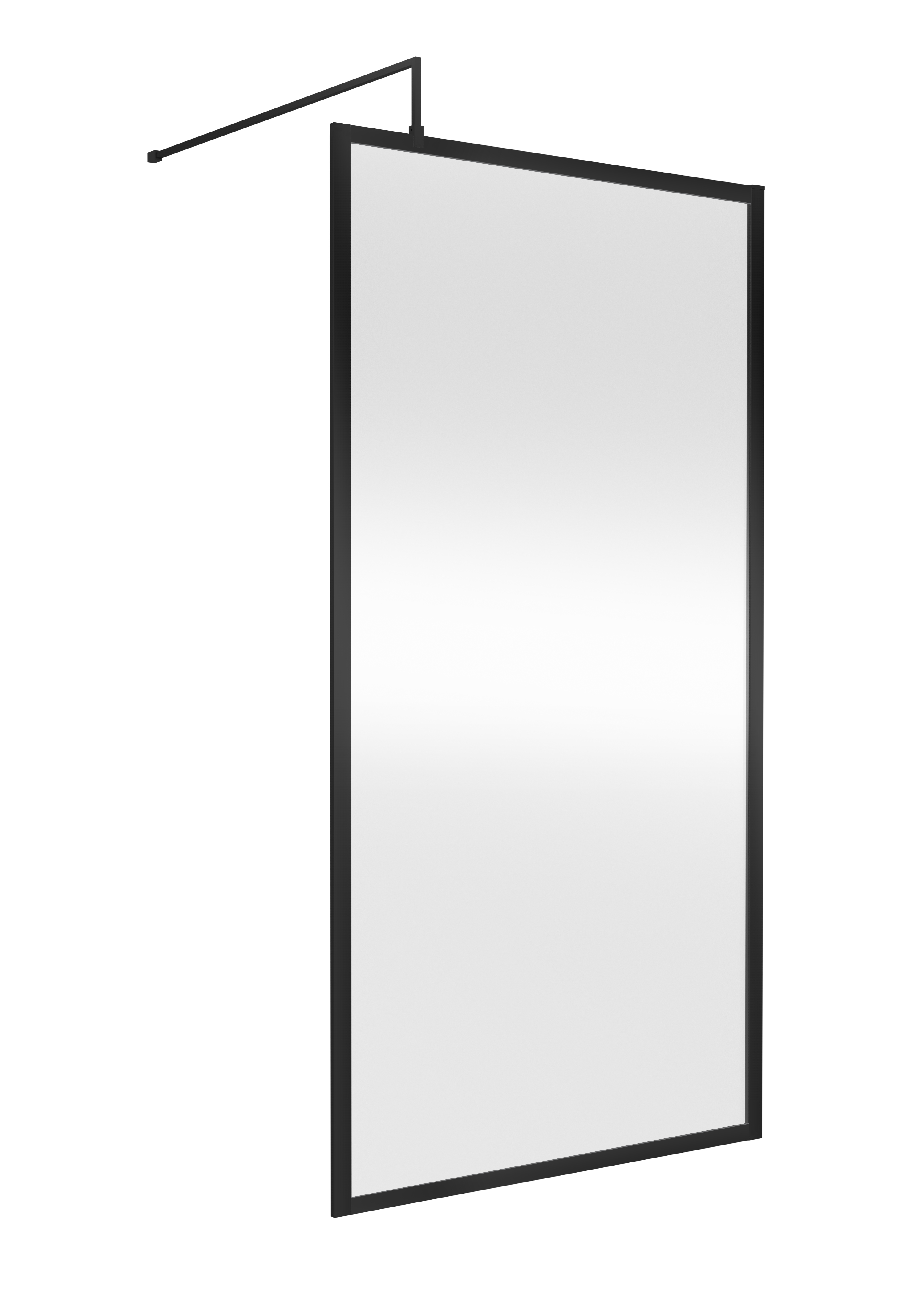 Nuie Matt Black Fully Framed Wetroom Screen 1000mm WRFBP1810