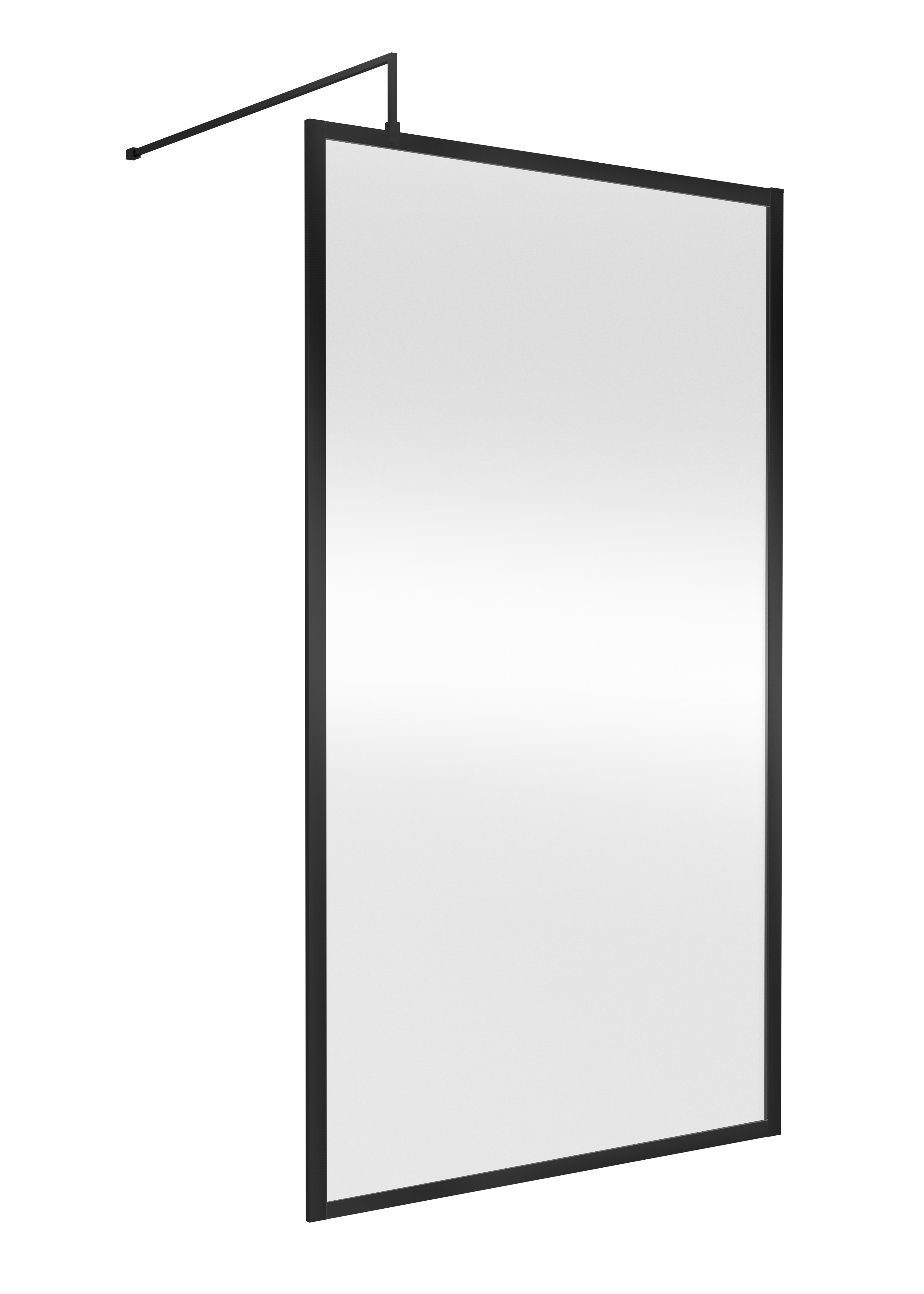 Nuie Matt Black Fully Framed Wetroom Screen 1100mm WRFBP1811