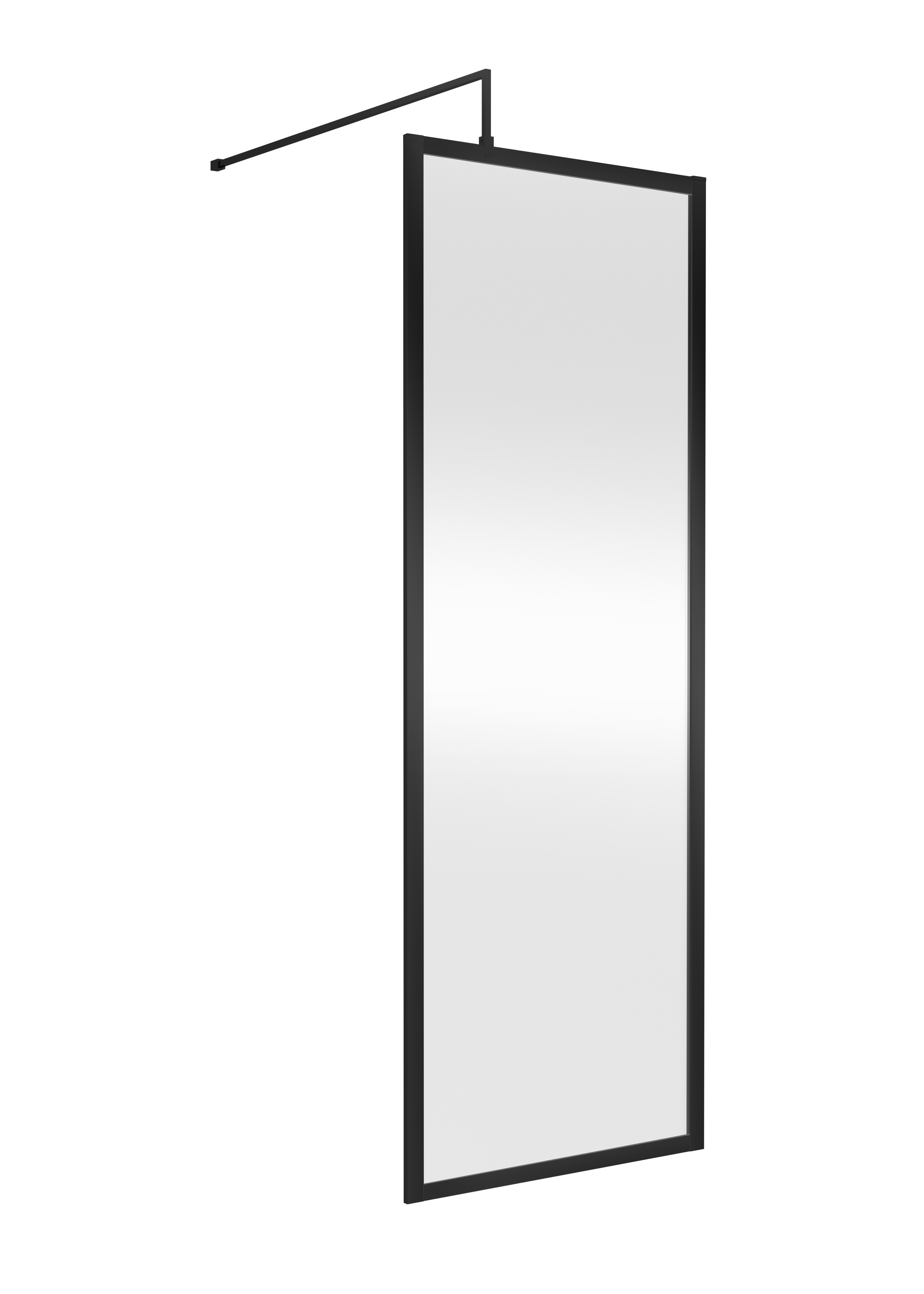 Nuie Matt Black Fully Framed Wetroom Screen 700mm WRFBP1870