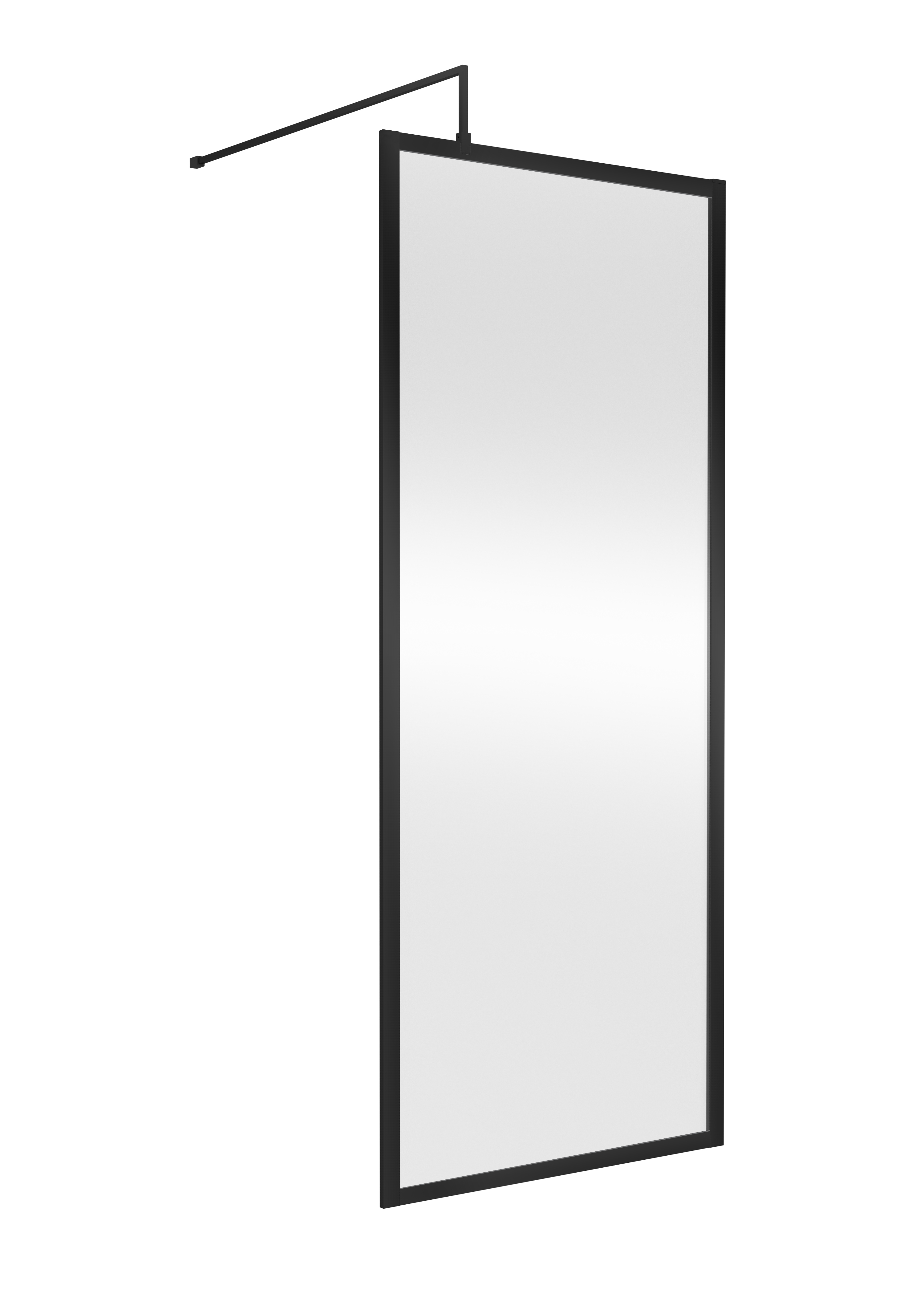 Nuie Matt Black Fully Framed Wetroom Screen 800mm WRFBP1880