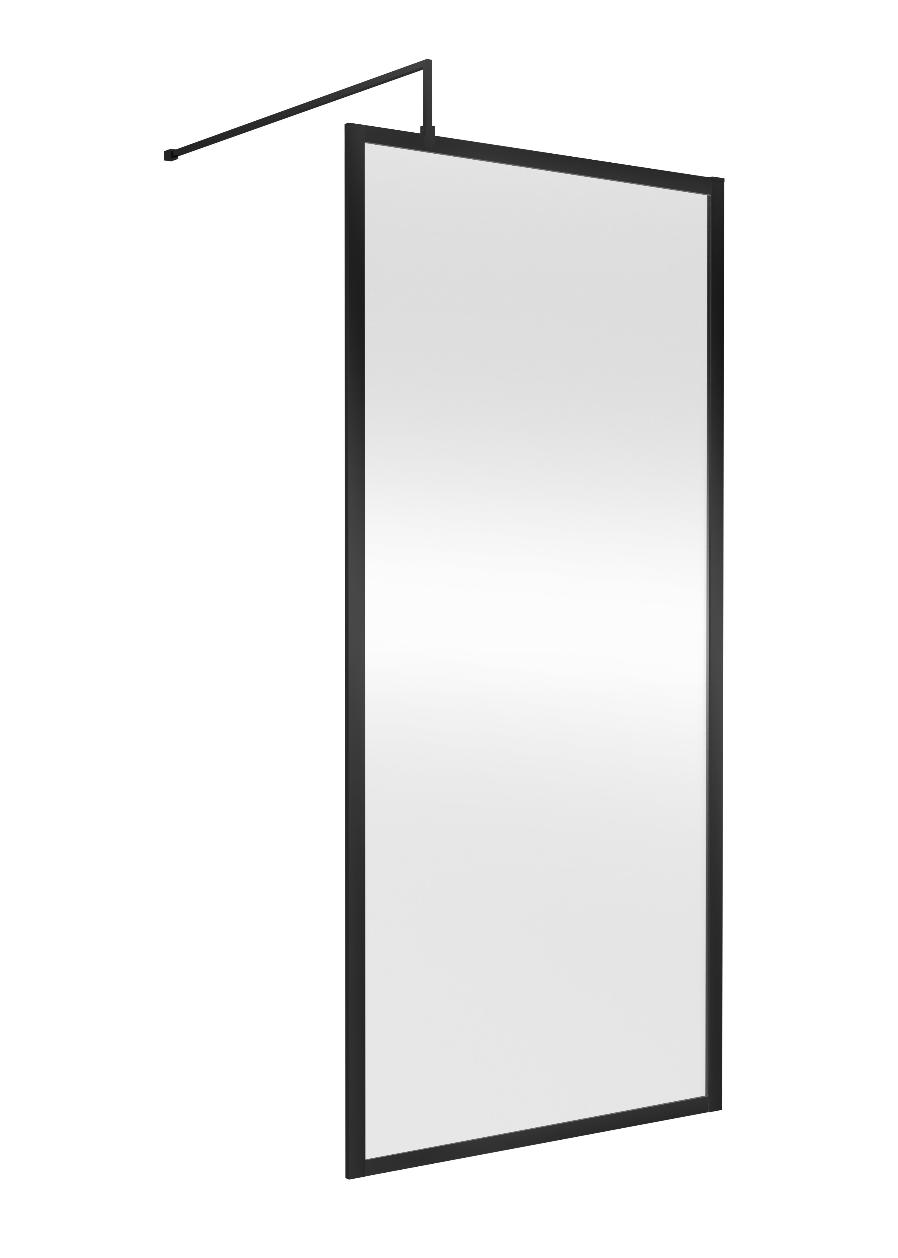 Nuie Matt Black Fully Framed Wetroom Screen 900mm WRFBP1890