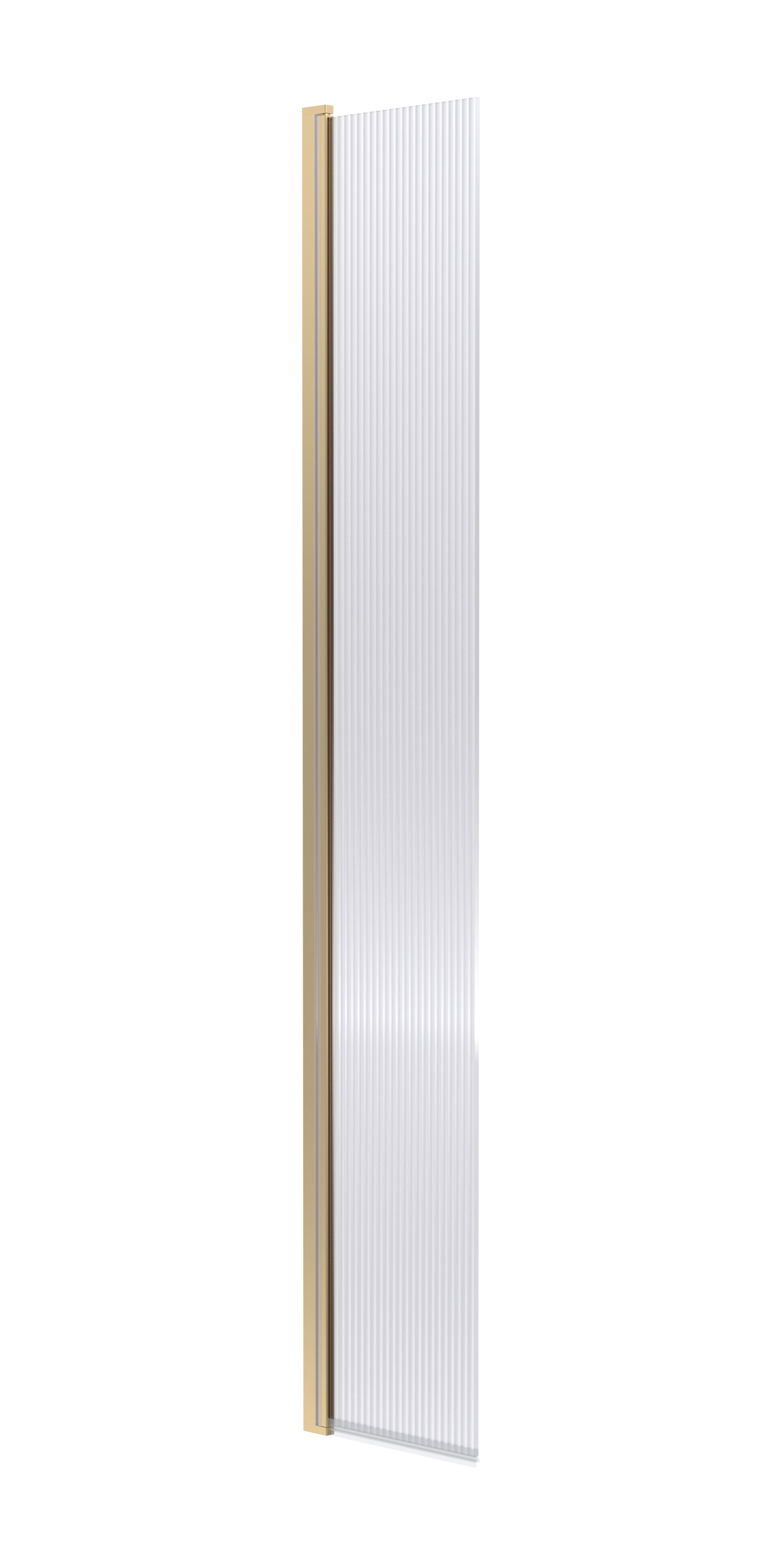Nuie Brushed Brass 300mm Fluted Hinged Deflector Panel WRFL18530BBHC