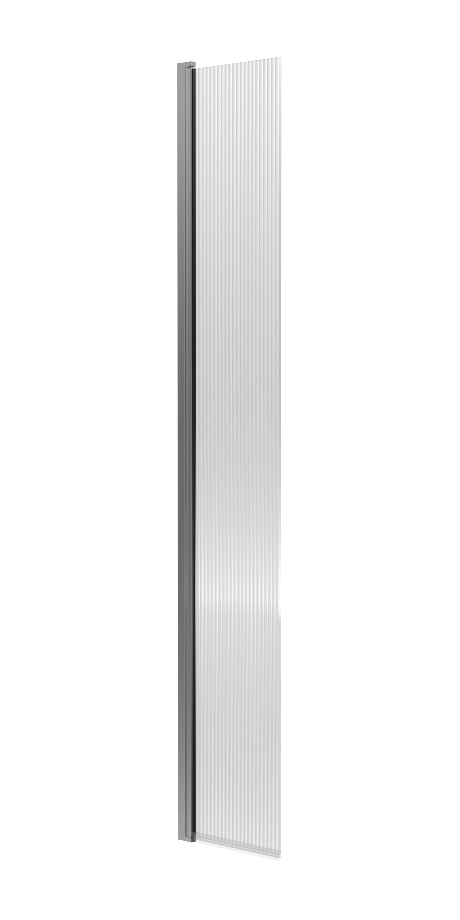 Nuie Brushed Pewter 300mm Fluted Hinged Deflector Screen WRFL18530GMHC