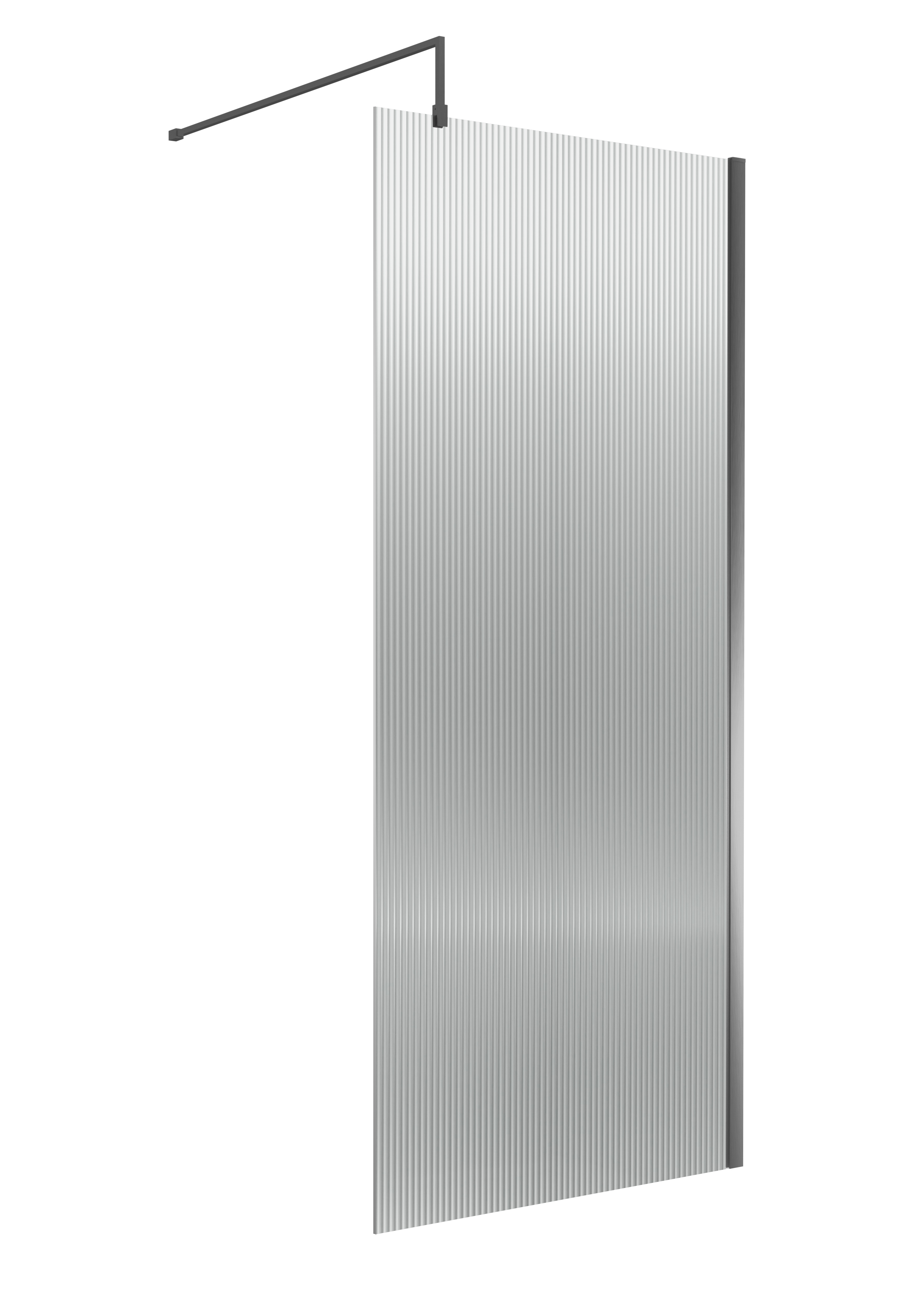 Nuie Brushed Pewter Fluted Wetroom Screen 900mm WRFL18590GM