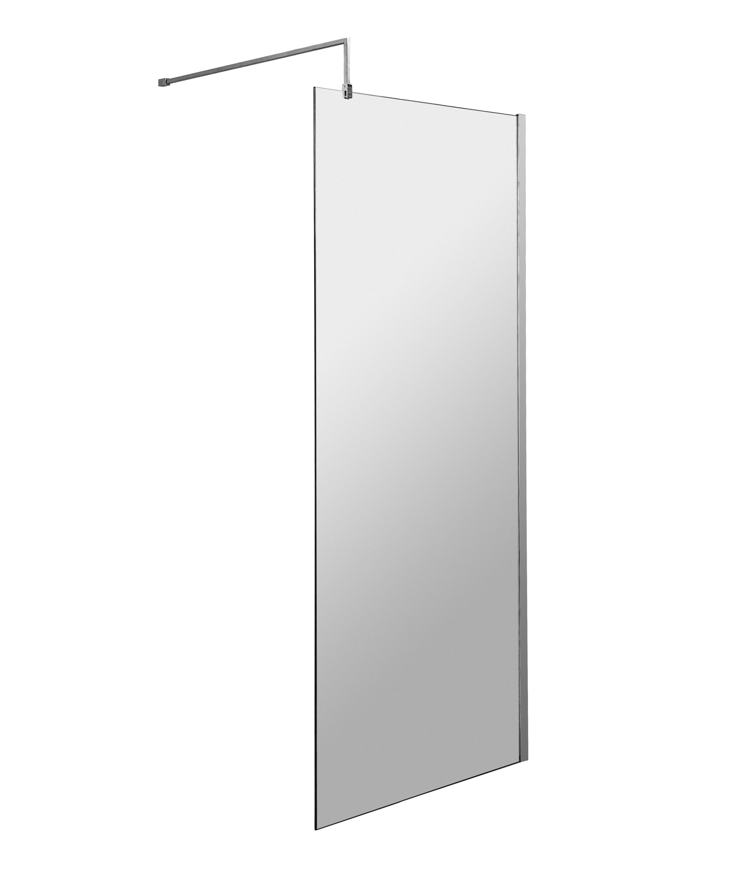 Hudson Reed Wetroom Screen Chrome 800mm and Support Bar WRSB800