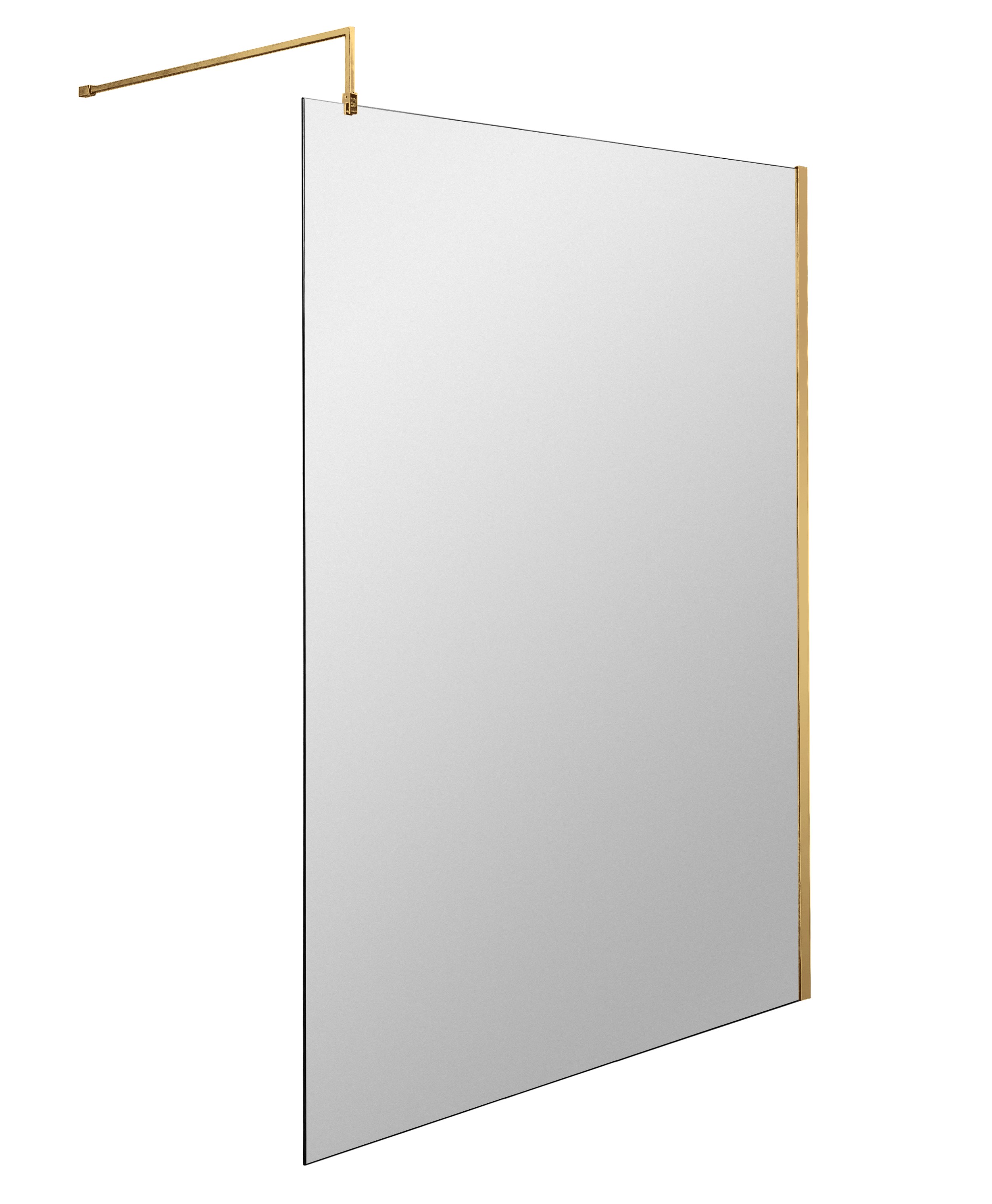 Hudson Reed Wetroom Screen Brushed Brass 1200mm with Support Bar WRSBB12