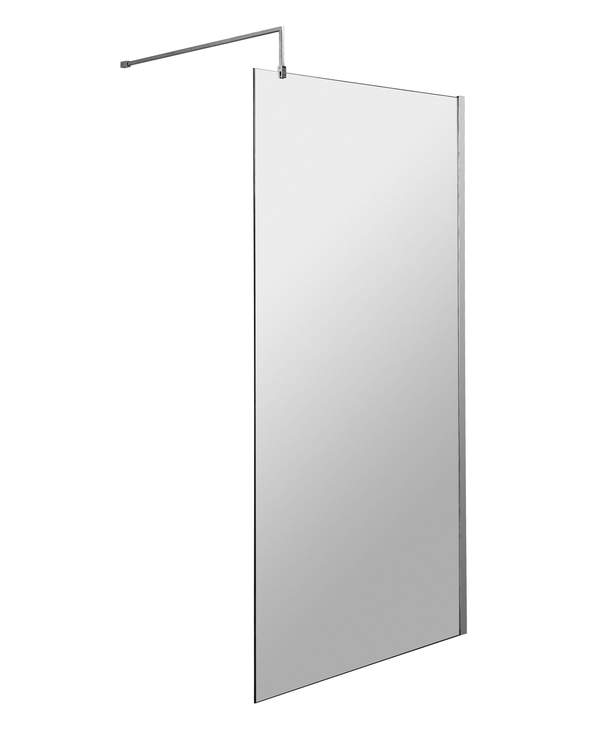 Nuie Chrome 1000mm Wetroom Screen and Support Bar WRSC10
