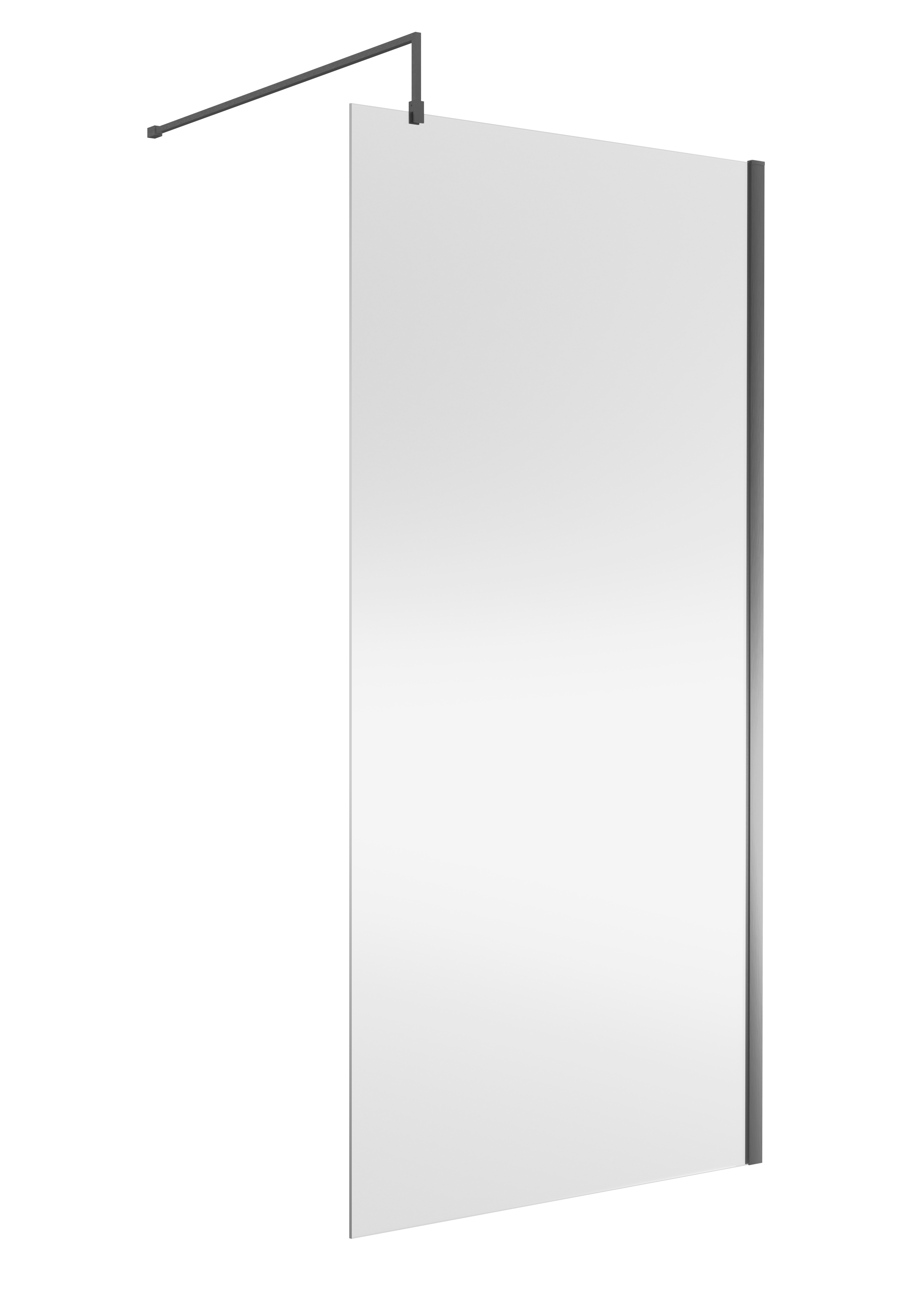 Nuie Brushed Pewter Wetroom Screen 1000mm WRSCGM010