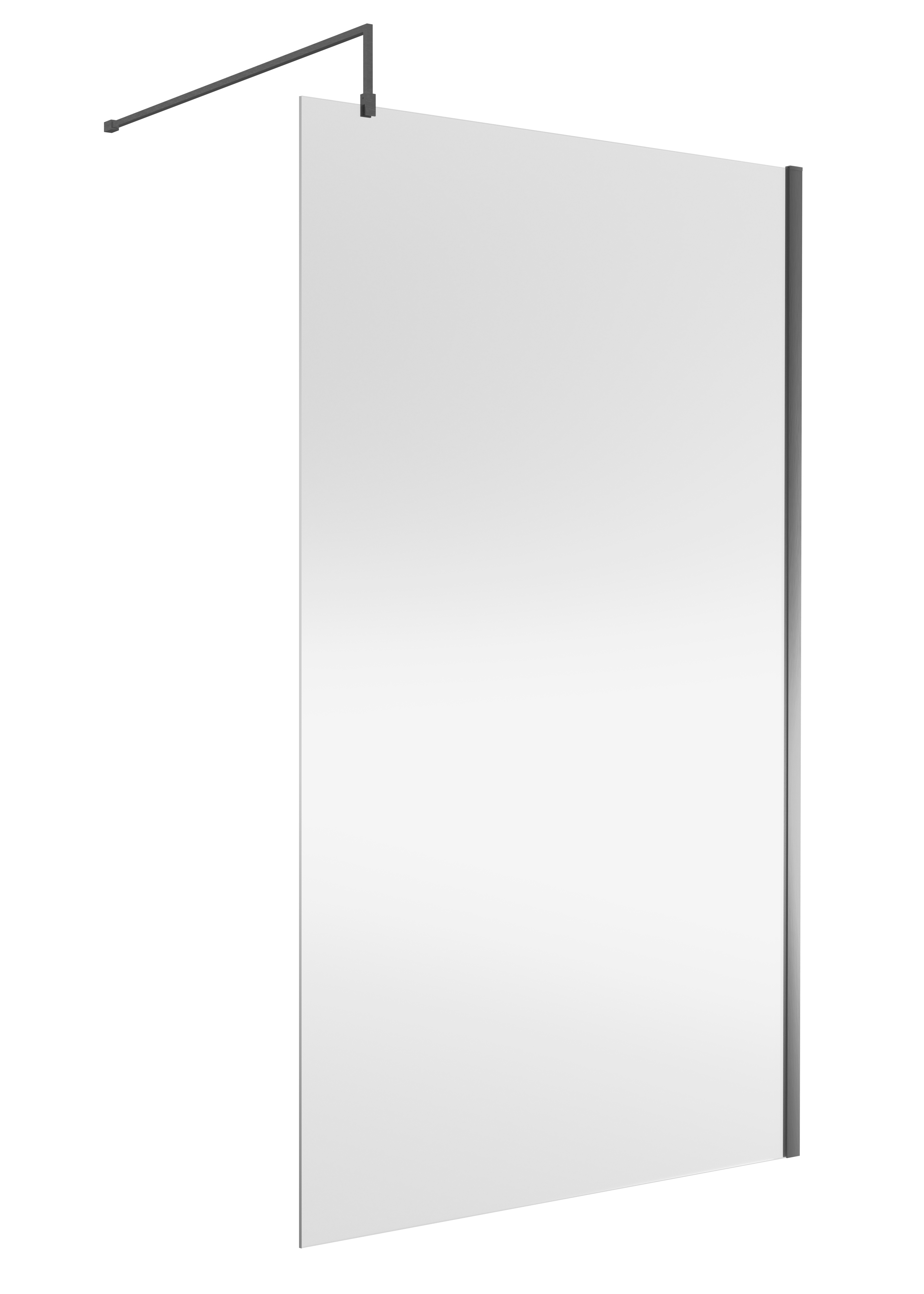 Nuie Brushed Pewter Wetroom Screen 1200mm WRSCGM012