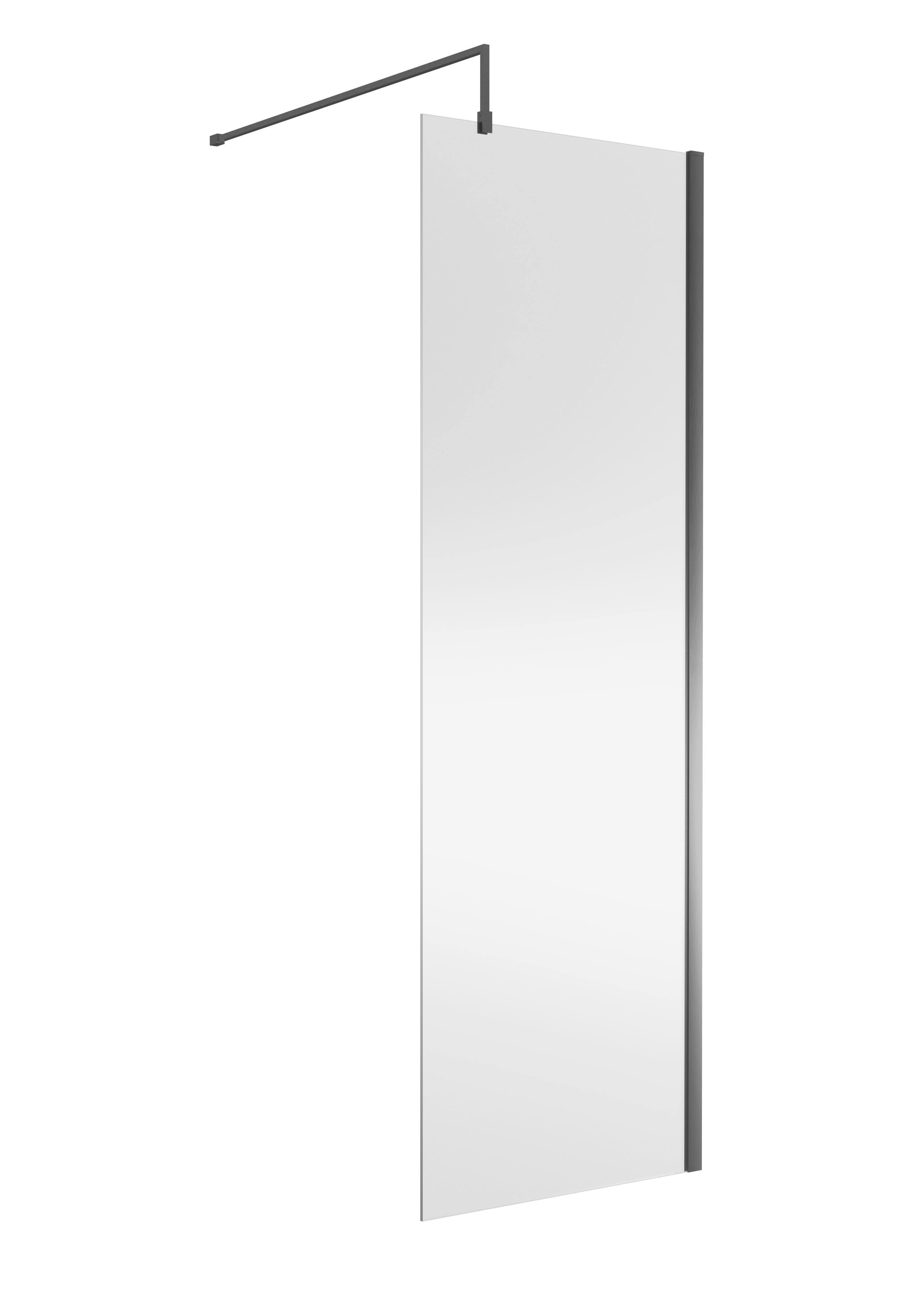 Nuie Brushed Pewter Wetroom Screen 700mm WRSCGM070