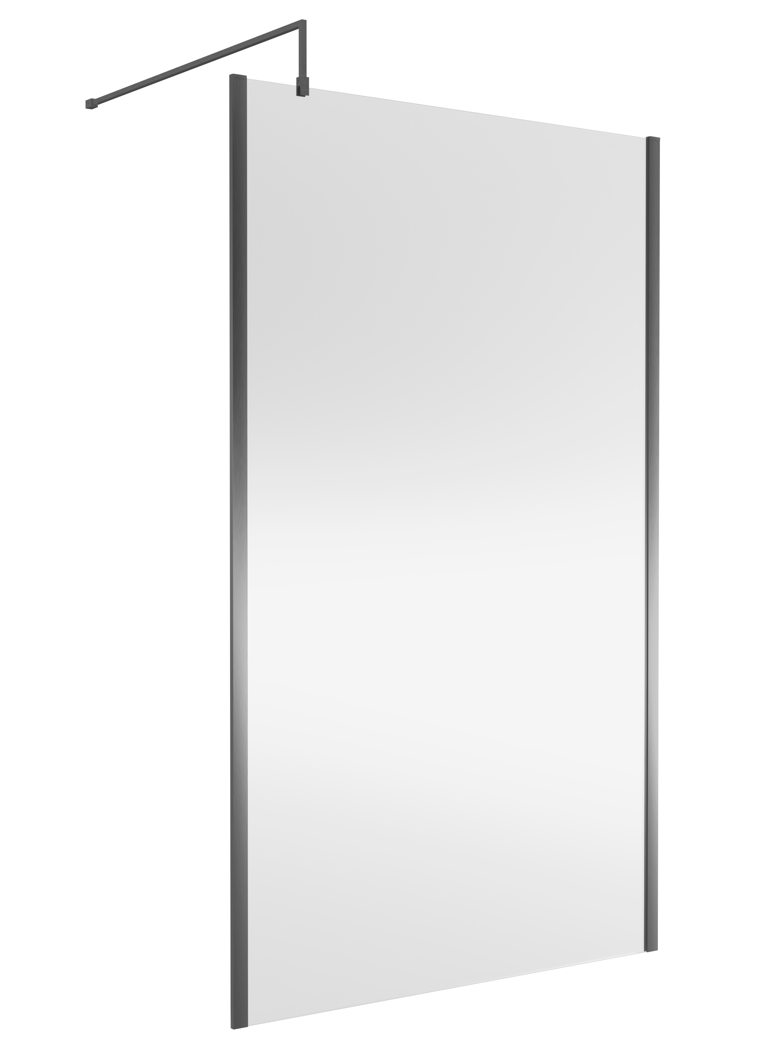 Nuie Brushed Pewter 1200mm Partially Framed Wetroom Screen WRSCOGM12