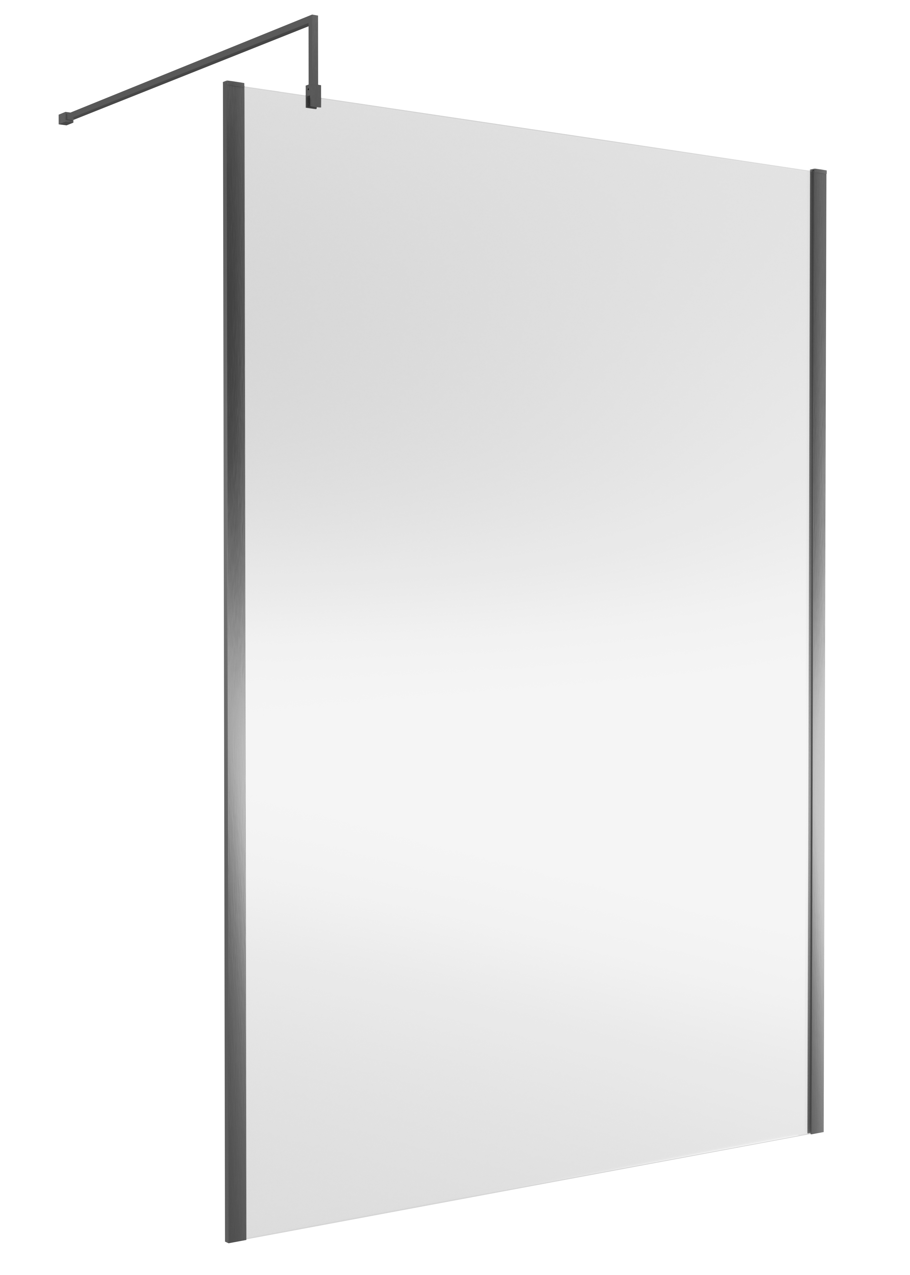 Nuie Brushed Pewter 1400mm Partially Framed Wetroom Screen WRSCOGM14